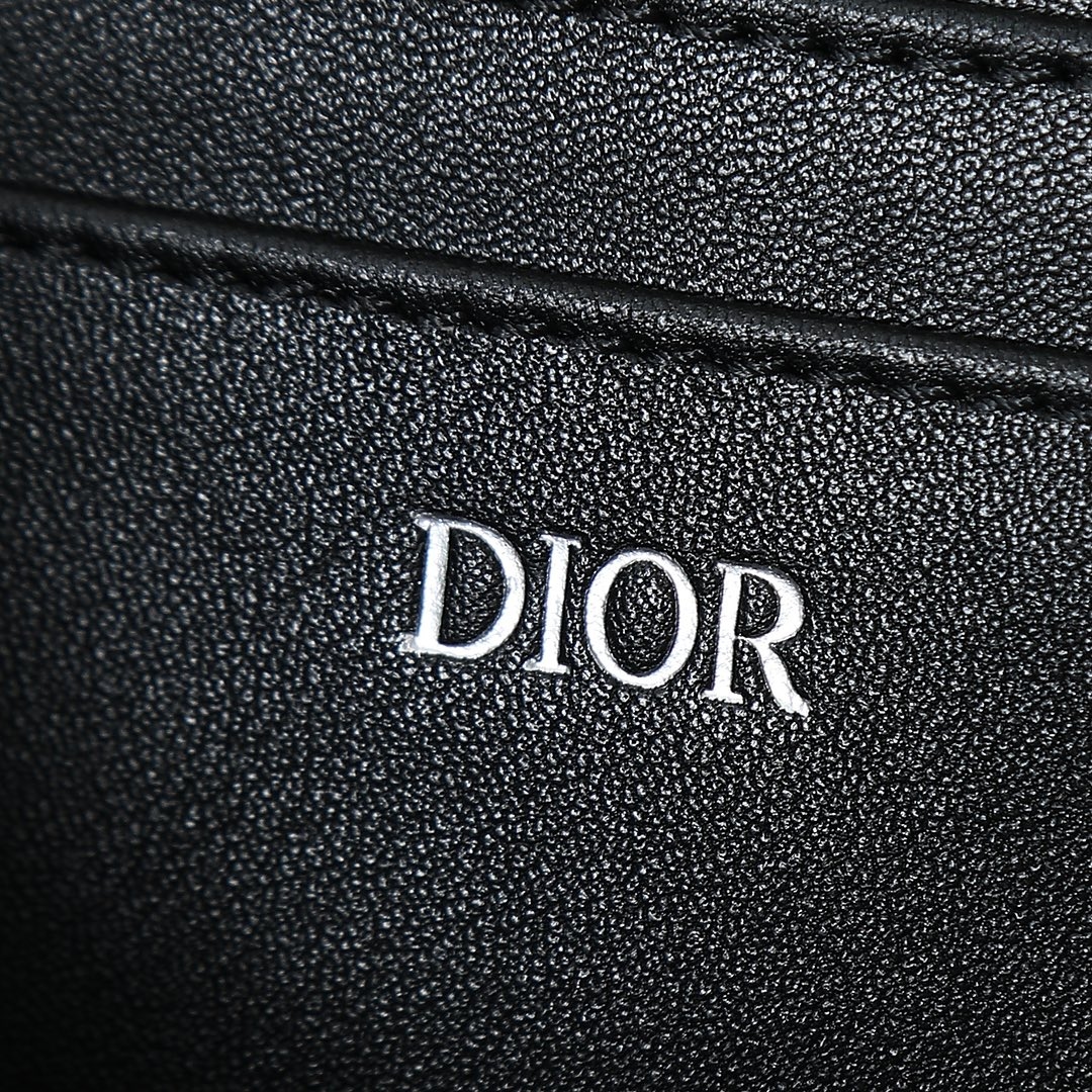 Yupoo Dior Oblique Zip Clutch in Black and Beige image 9