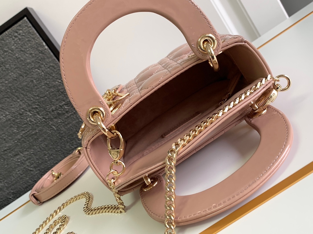 Yupoo Lady Dior Nude Patent Leather Bag With Dual Strap image 8