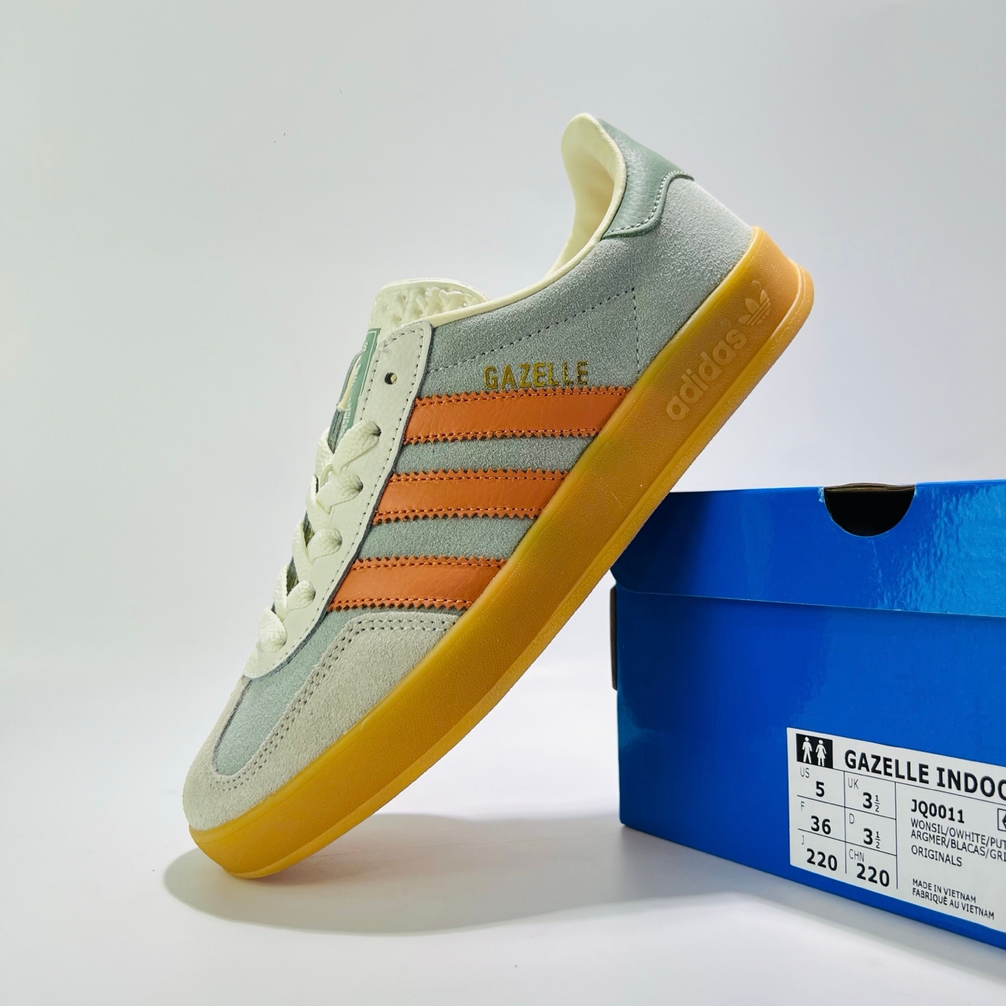 adidas Originals GAZELLE - Low-Top Lifestyle Sneakers (Grey/White) image 7
