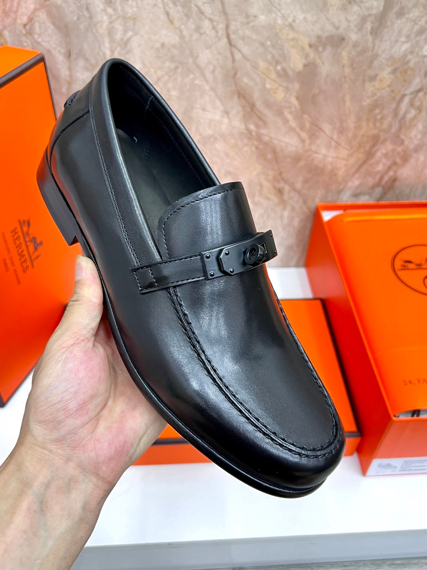 Yupoo Shoes: Hermès-Style Giovanni Loafers - Luxury Slip-On Dress Shoes image 7