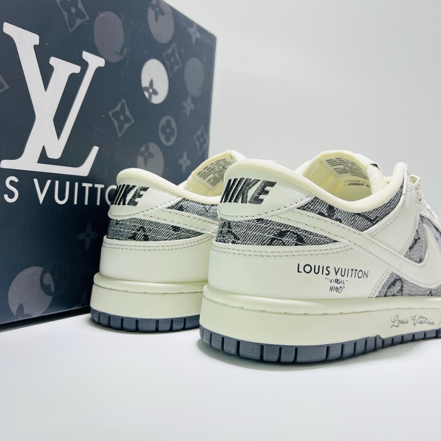 Yupoo shoes: Custom Nike SB Dunk Low × LV Grey Embroidered-Yupoo Rep image 8