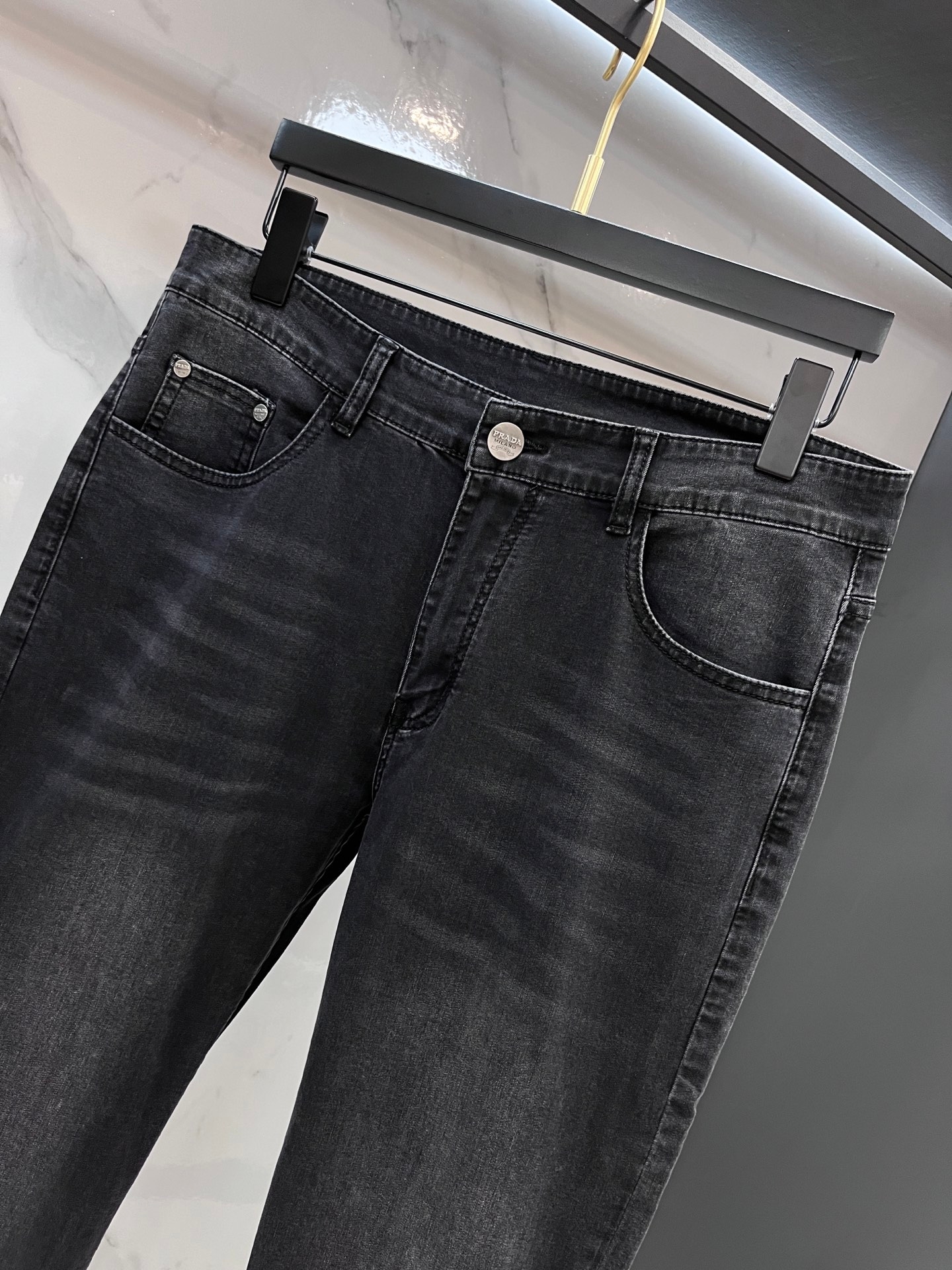 Yupoo Prada | 2025Ss Washed Jeans - Stretch & Premium Hardware 👖 image 4
