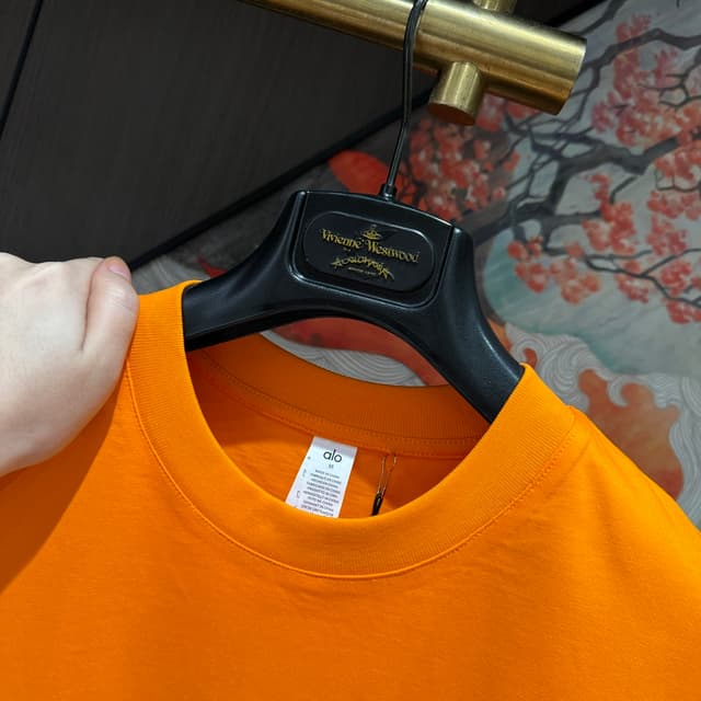Alo short-sleeved Yupoo T-shirt fashion brand 25SS style orange | Rep Clothing image 5