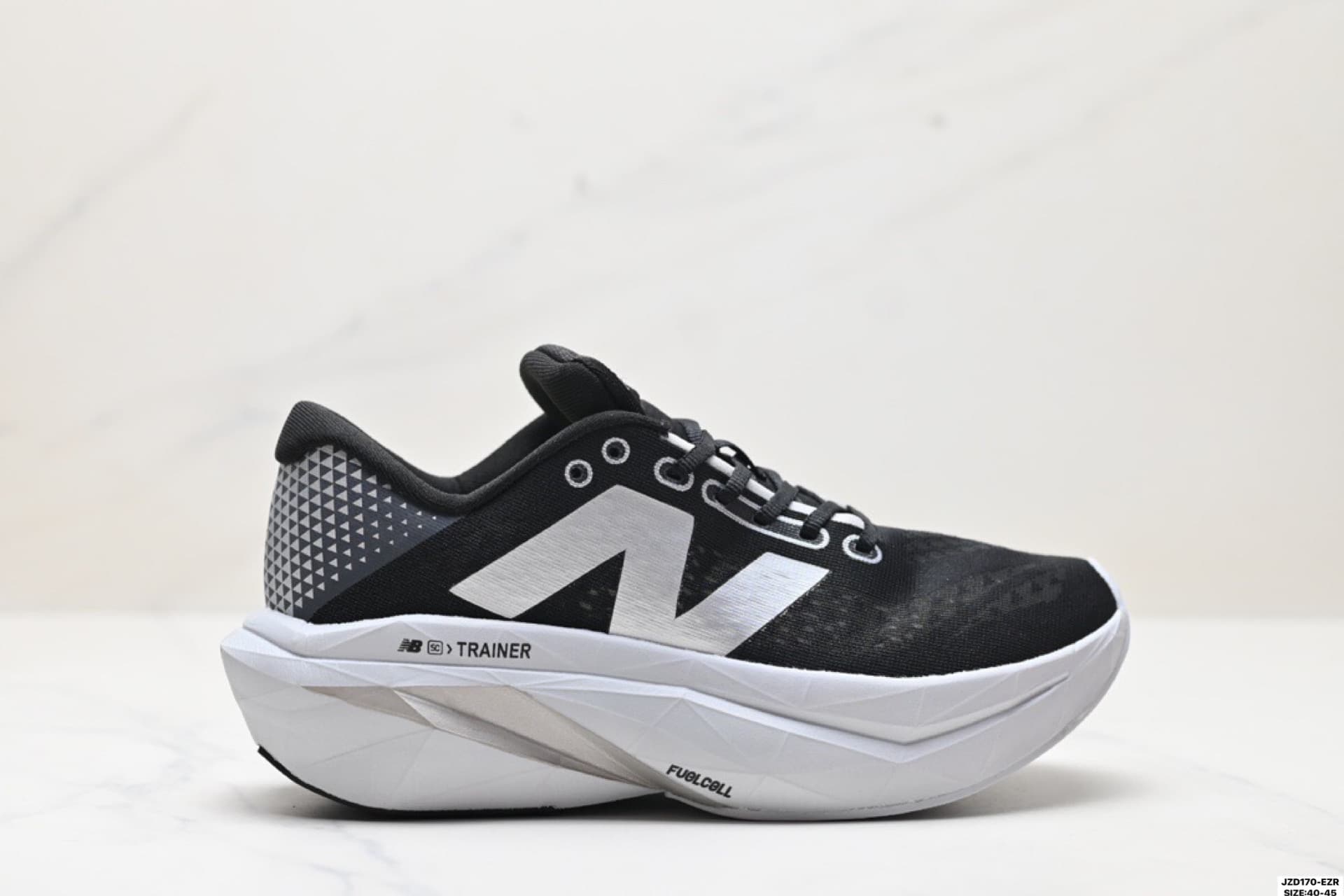 Black Upper & White Sole New Balance FuelCell Rep Shoes MFCXLK3