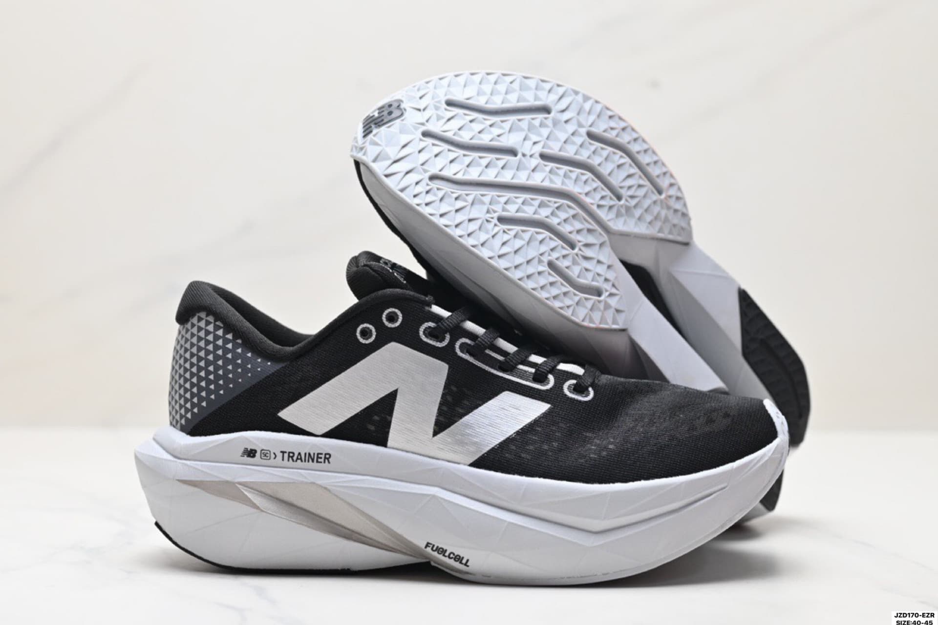 Black Upper & White Sole New Balance FuelCell Rep Shoes MFCXLK3 image 5