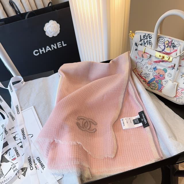 Chanel Cashmere Rep Scarf | Watercolor Gradient Wrap | Yupoo image 3