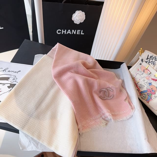 Chanel Cashmere Rep Scarf | Watercolor Gradient Wrap | Yupoo image 5