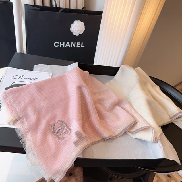 Chanel Cashmere Rep Scarf | Watercolor Gradient Wrap | Yupoo image 9