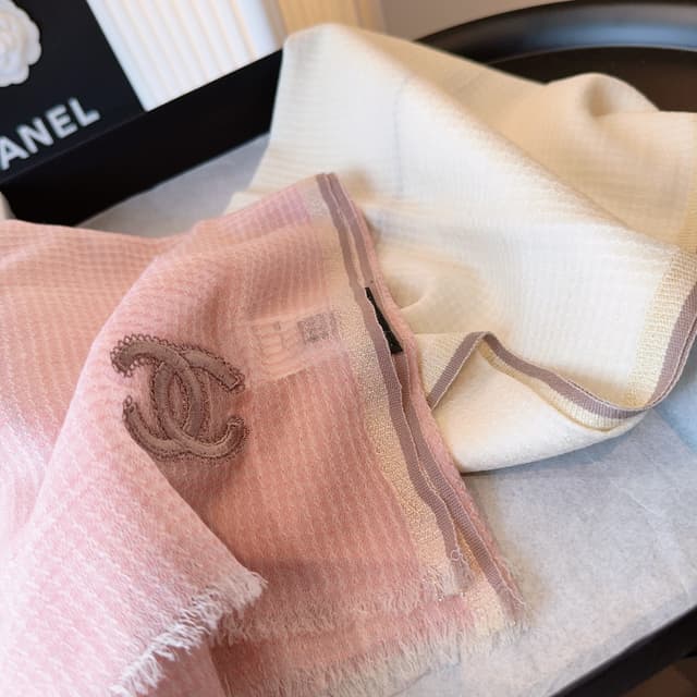 Chanel Cashmere Rep Scarf | Watercolor Gradient Wrap | Yupoo image 10