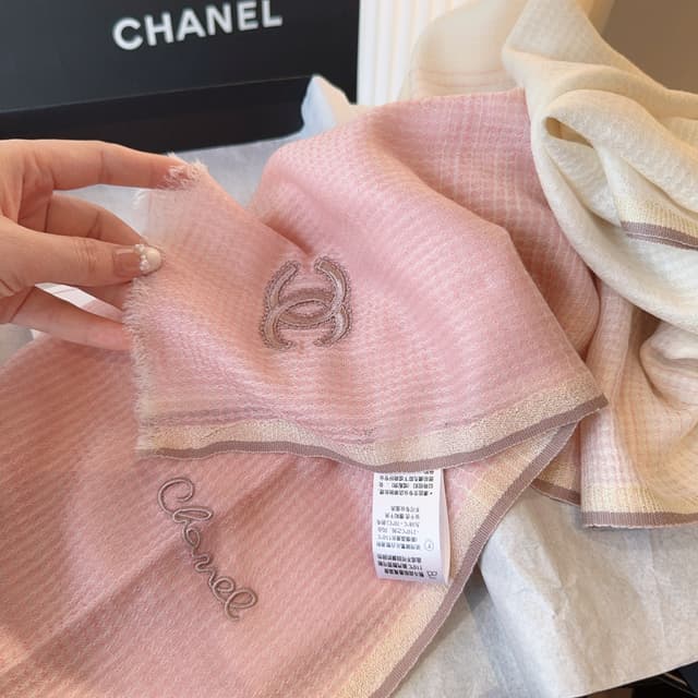 Chanel Cashmere Rep Scarf | Watercolor Gradient Wrap | Yupoo image 12