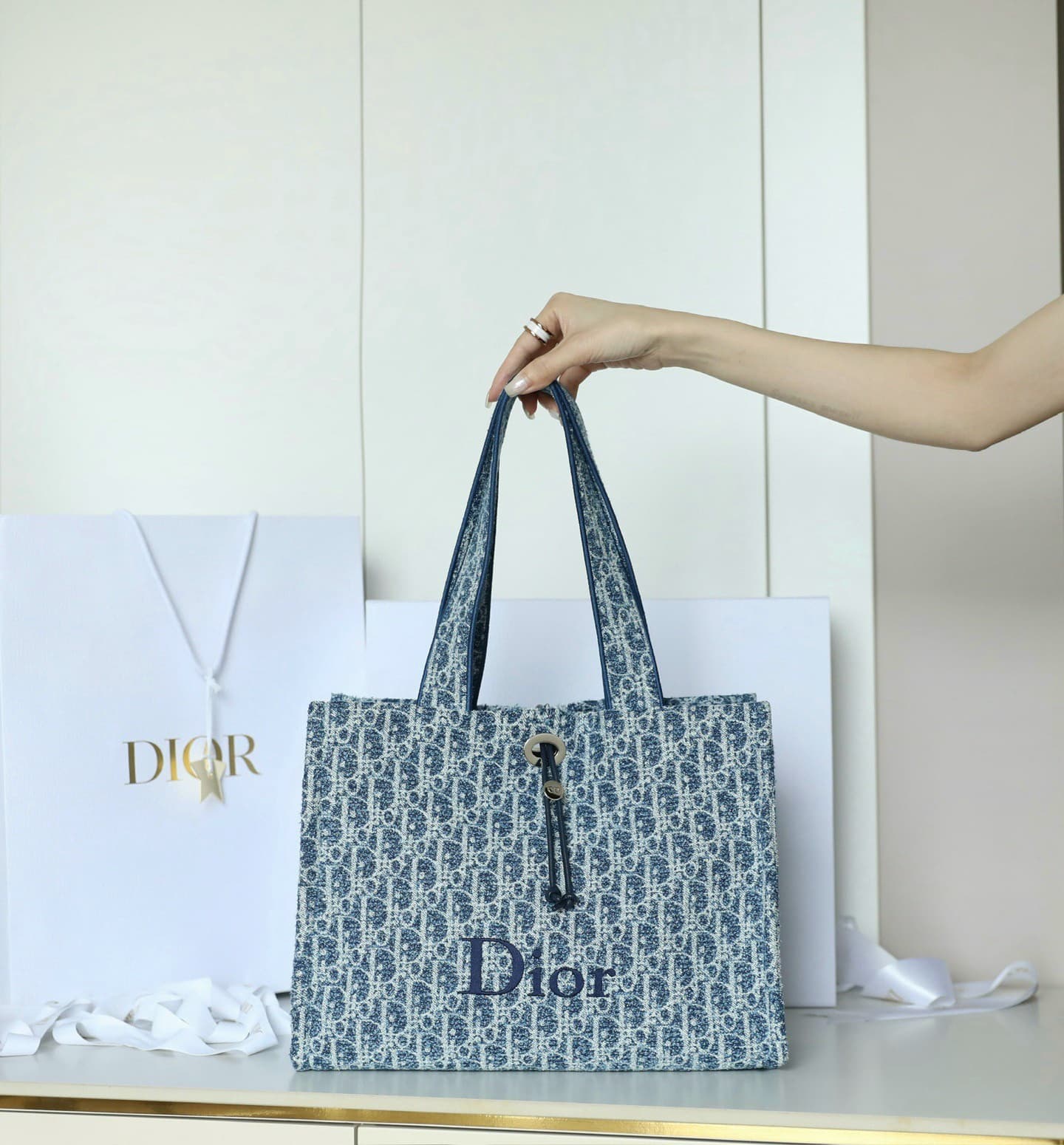 Dior Dioriviera Small Tote Bag Oblique Spongy Fabric 25.5cm image 3