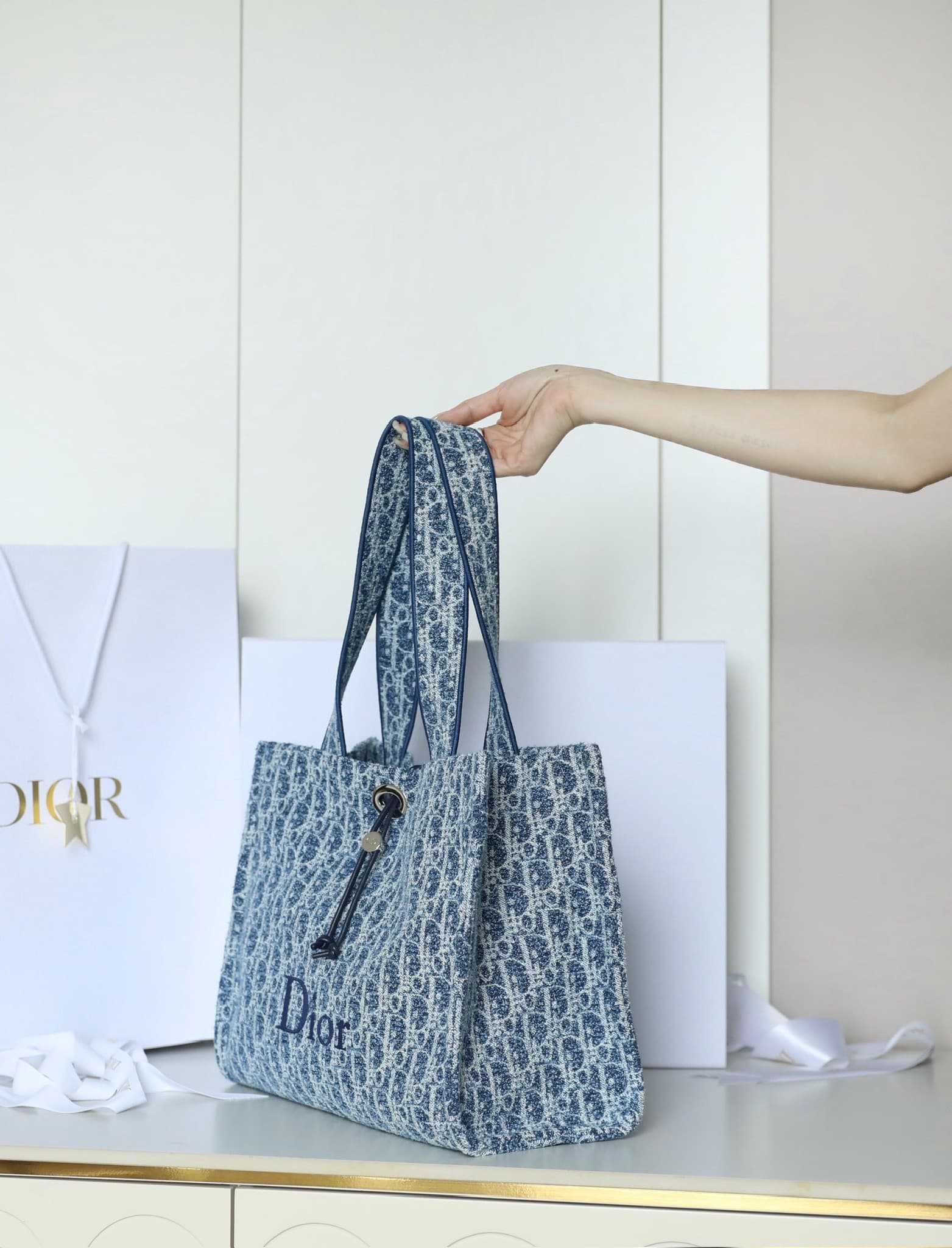 Dior Dioriviera Small Tote Bag Oblique Spongy Fabric 25.5cm image 5
