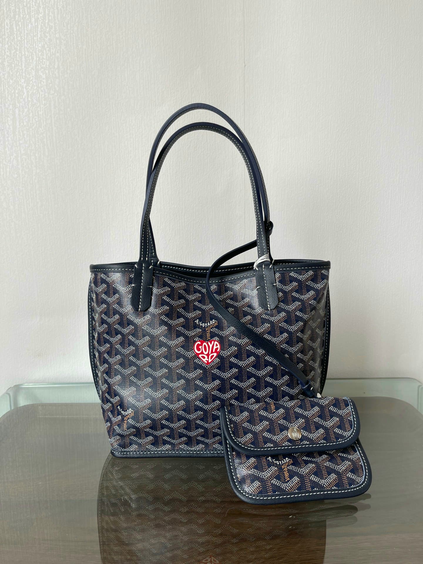 Goyardine Navy Hand-Painted Tote Bag · PA Factory