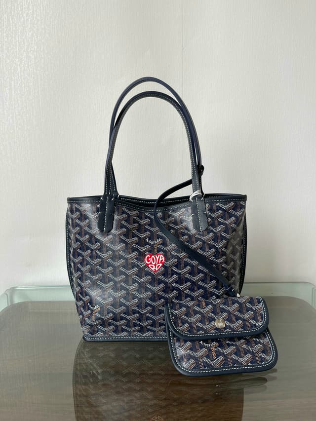 Goyardine Navy Hand-Painted Tote Bag · PA Factory | Yupoo Rep Bags image 1