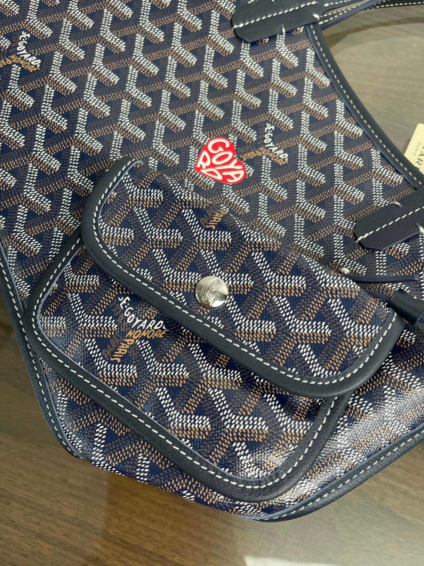 Goyardine Navy Hand-Painted Tote Bag · PA Factory image 2