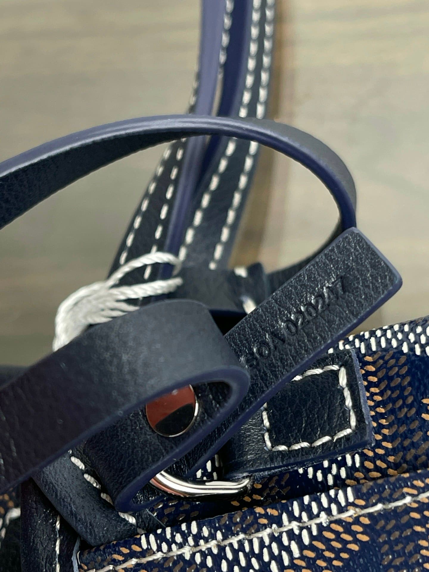 Goyardine Navy Hand-Painted Tote Bag · PA Factory image 4