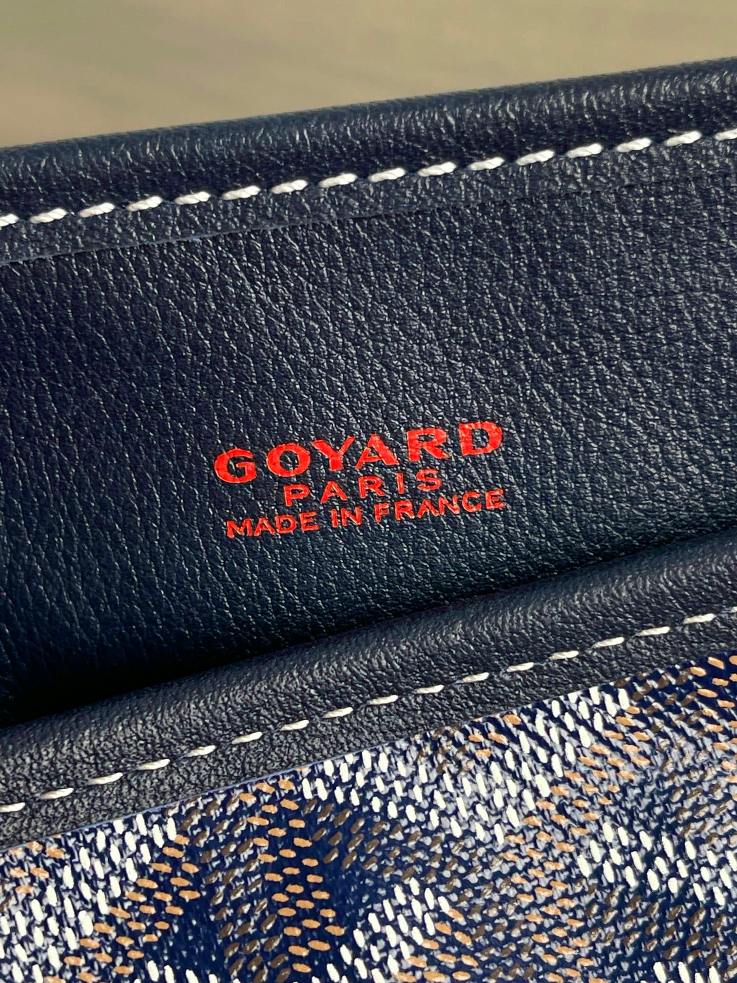 Goyardine Navy Hand-Painted Tote Bag · PA Factory image 9