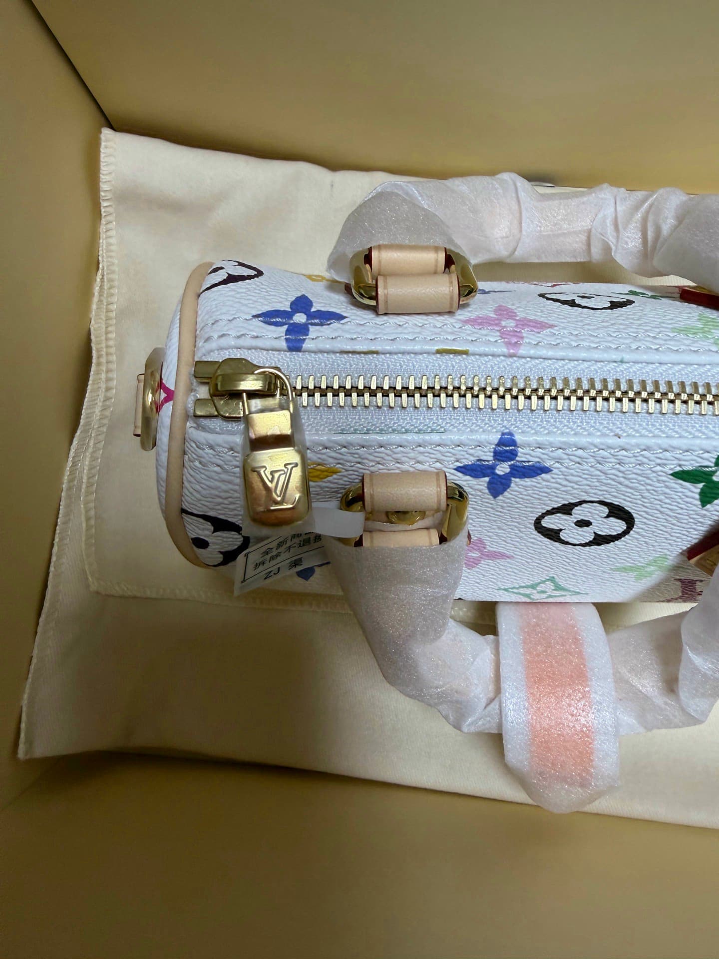 LV x TM Nano Speedy Rep Bag in White Multicolor image 8