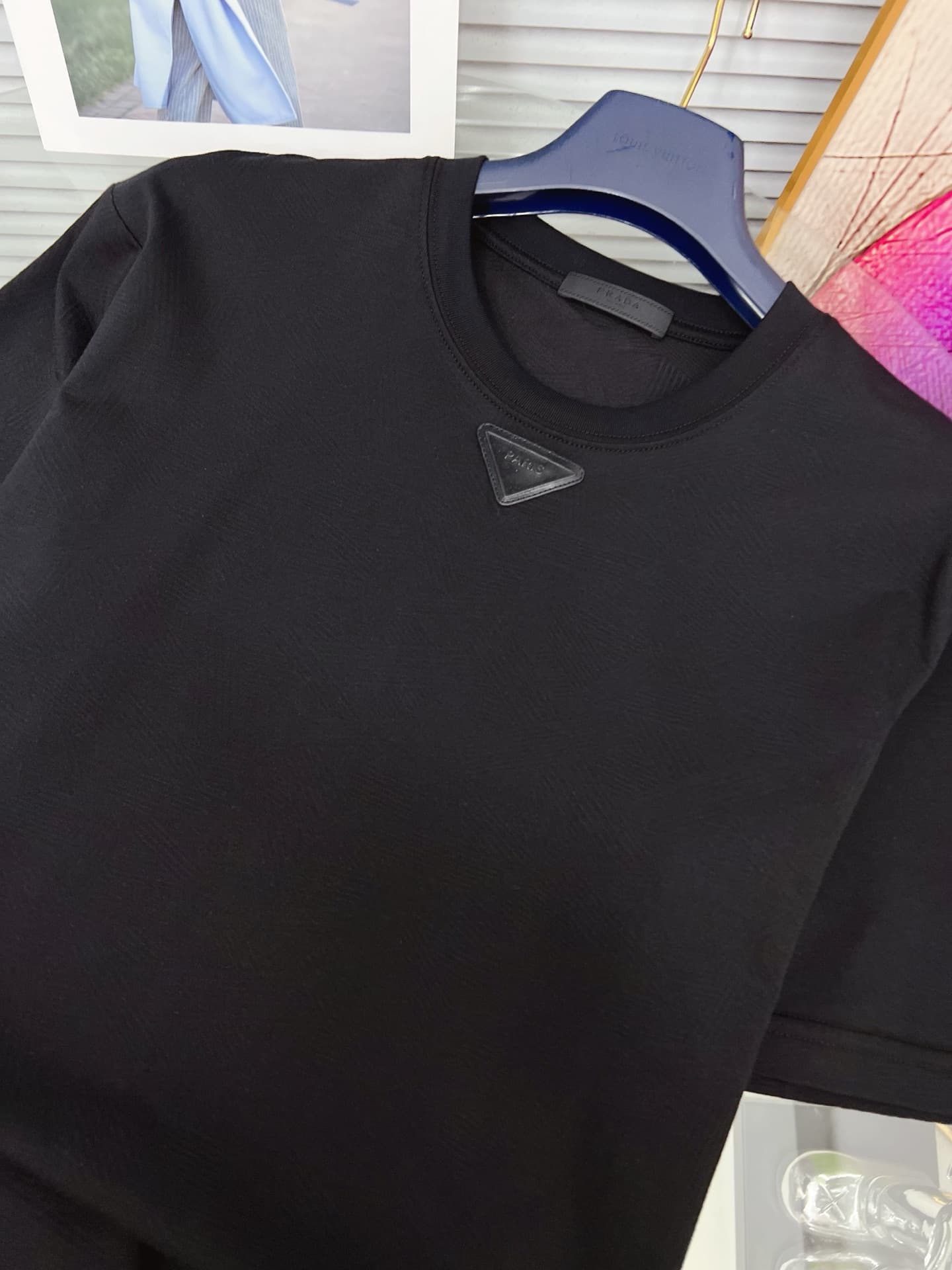 PRADA 2025SS New Printed Short-Sleeved Yupoo Prada T-Shirt Black image 4