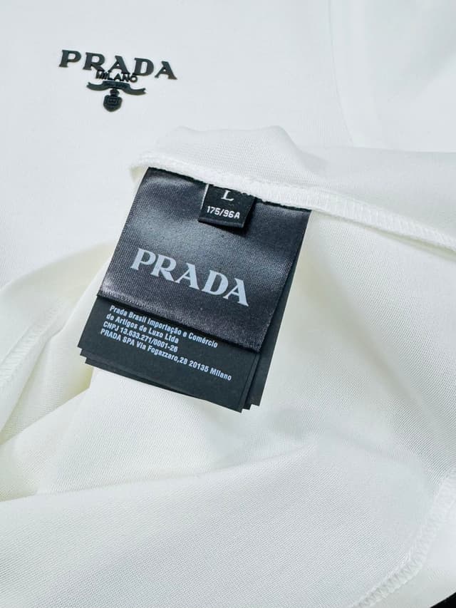 PRADA 25SS New Round-neck Short-sleeved Yupoo Prada T-shirt White | Rep Clothing image 8