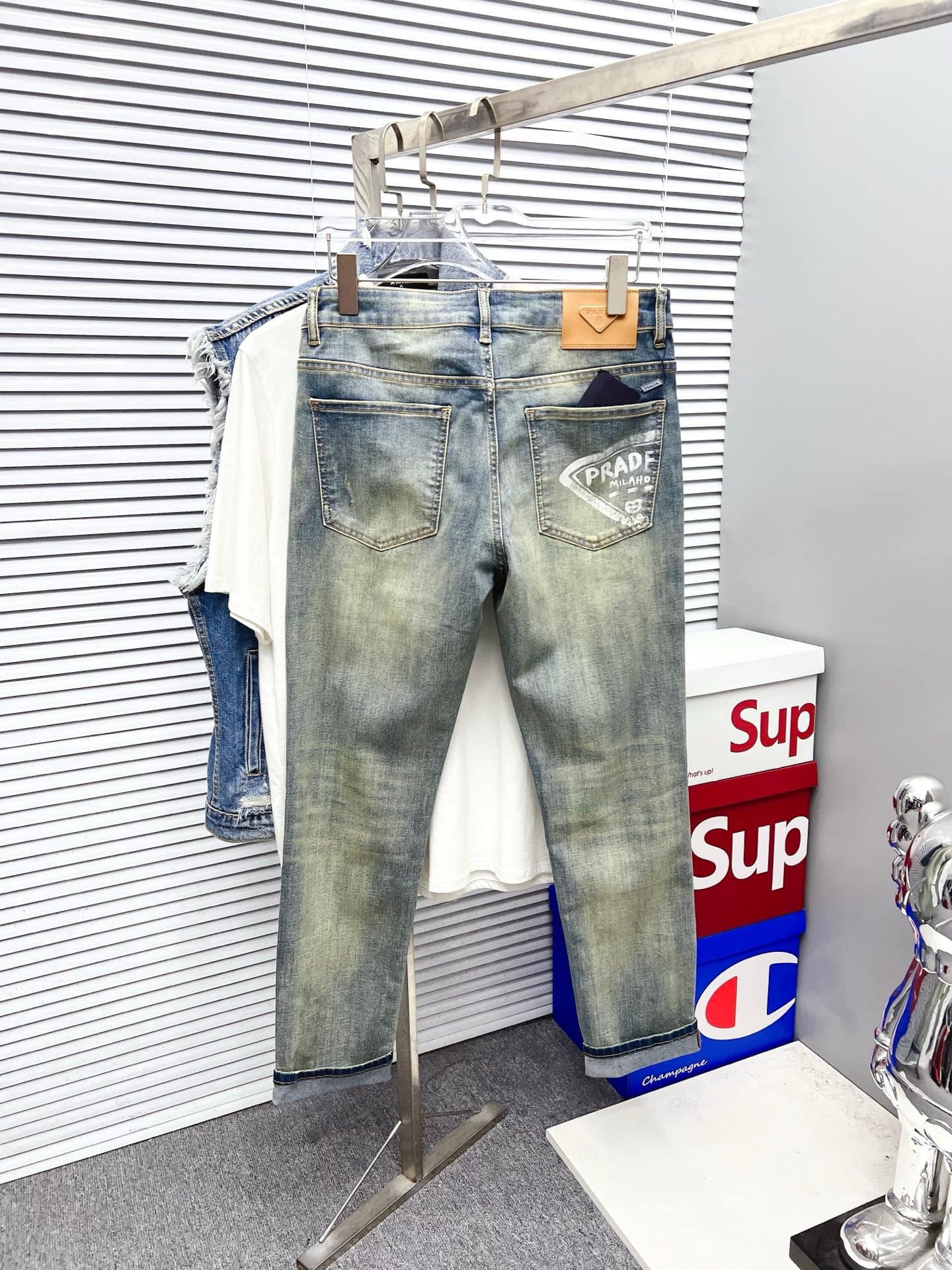 PRADA Men's Denim Shorts Yupoo Prada Shorts image 6