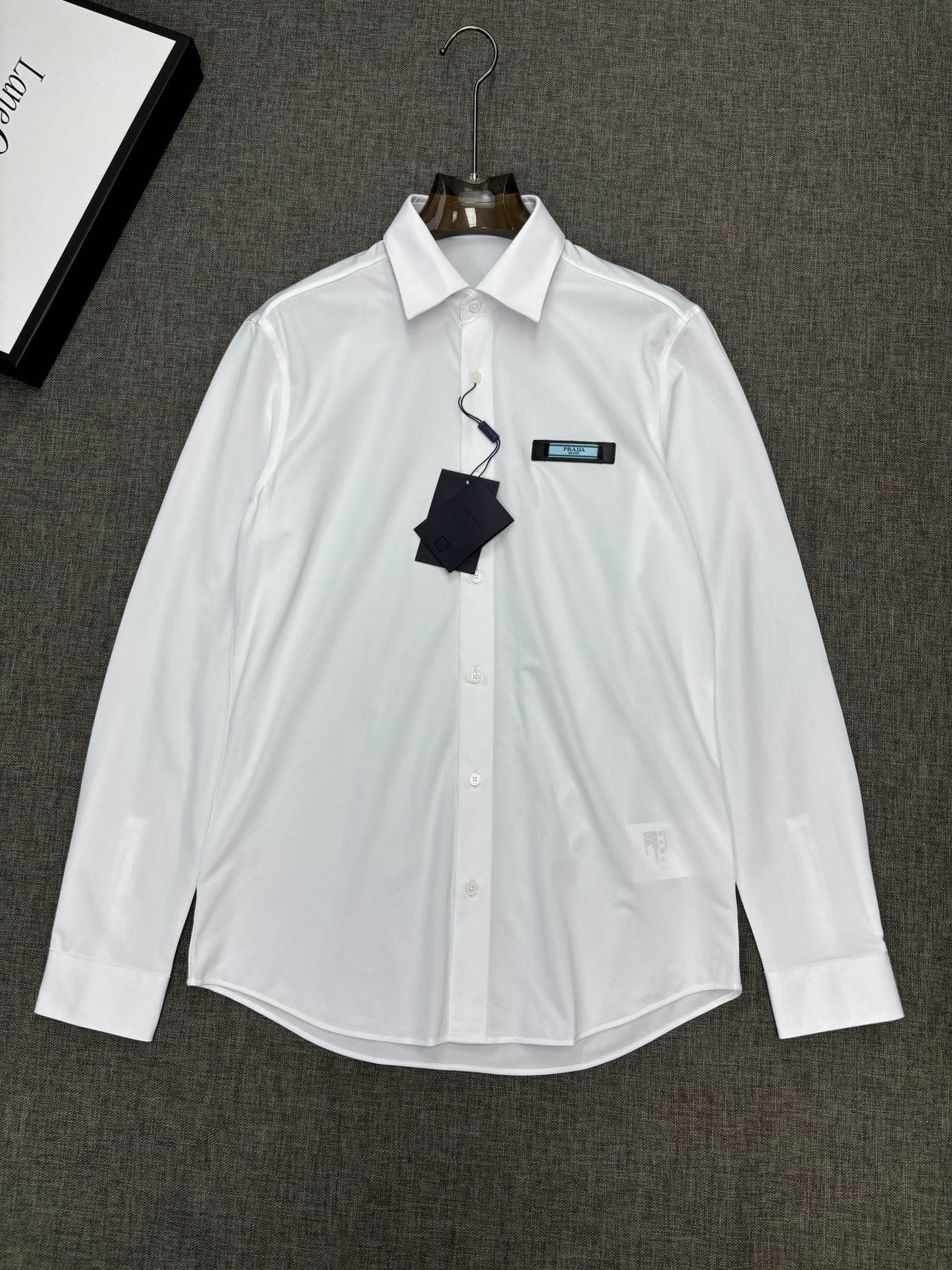 PRADA men's long-sleeved shirt Yupoo Prada Shirts White image 3