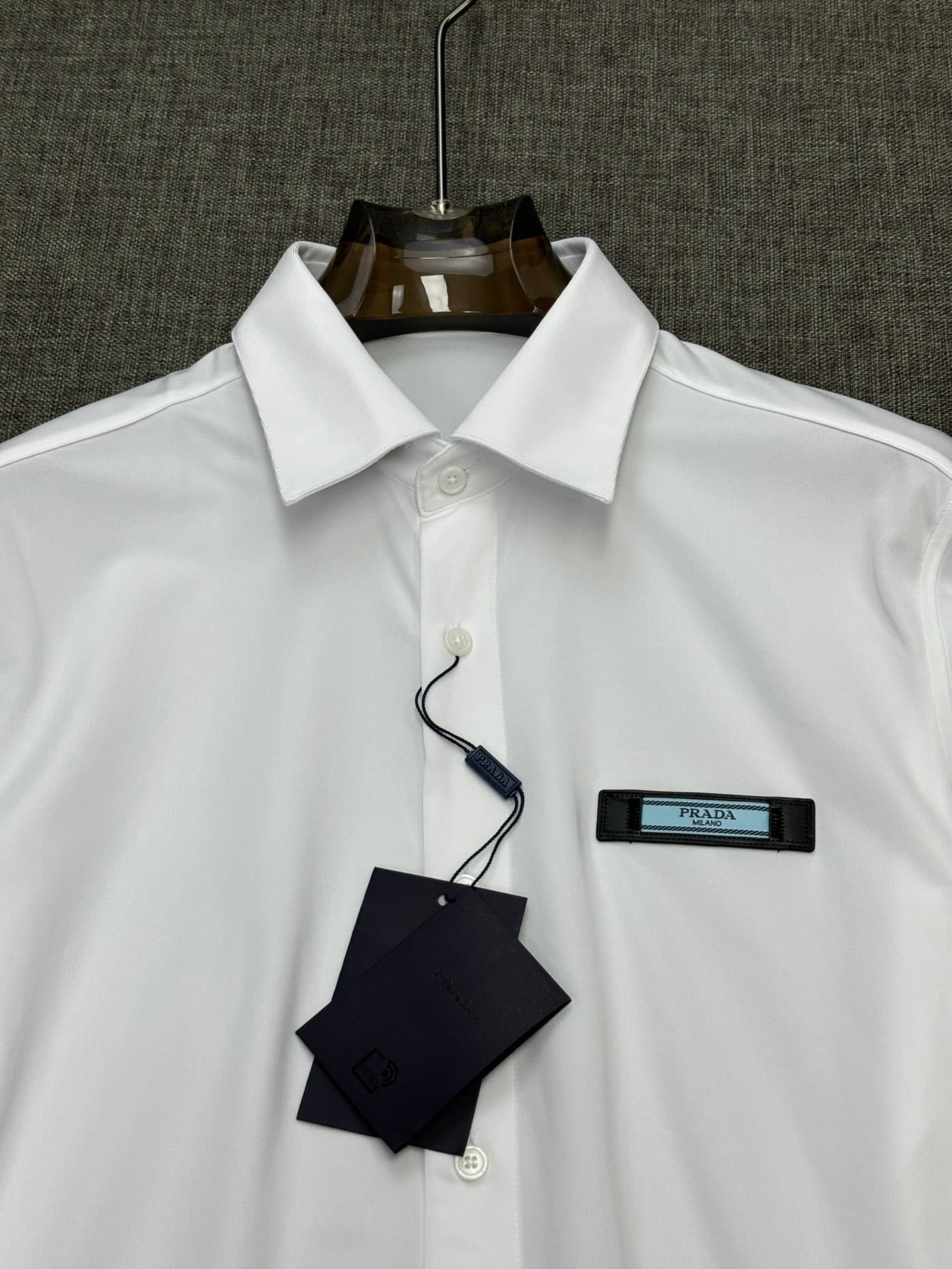 PRADA men's long-sleeved shirt Yupoo Prada Shirts White image 6