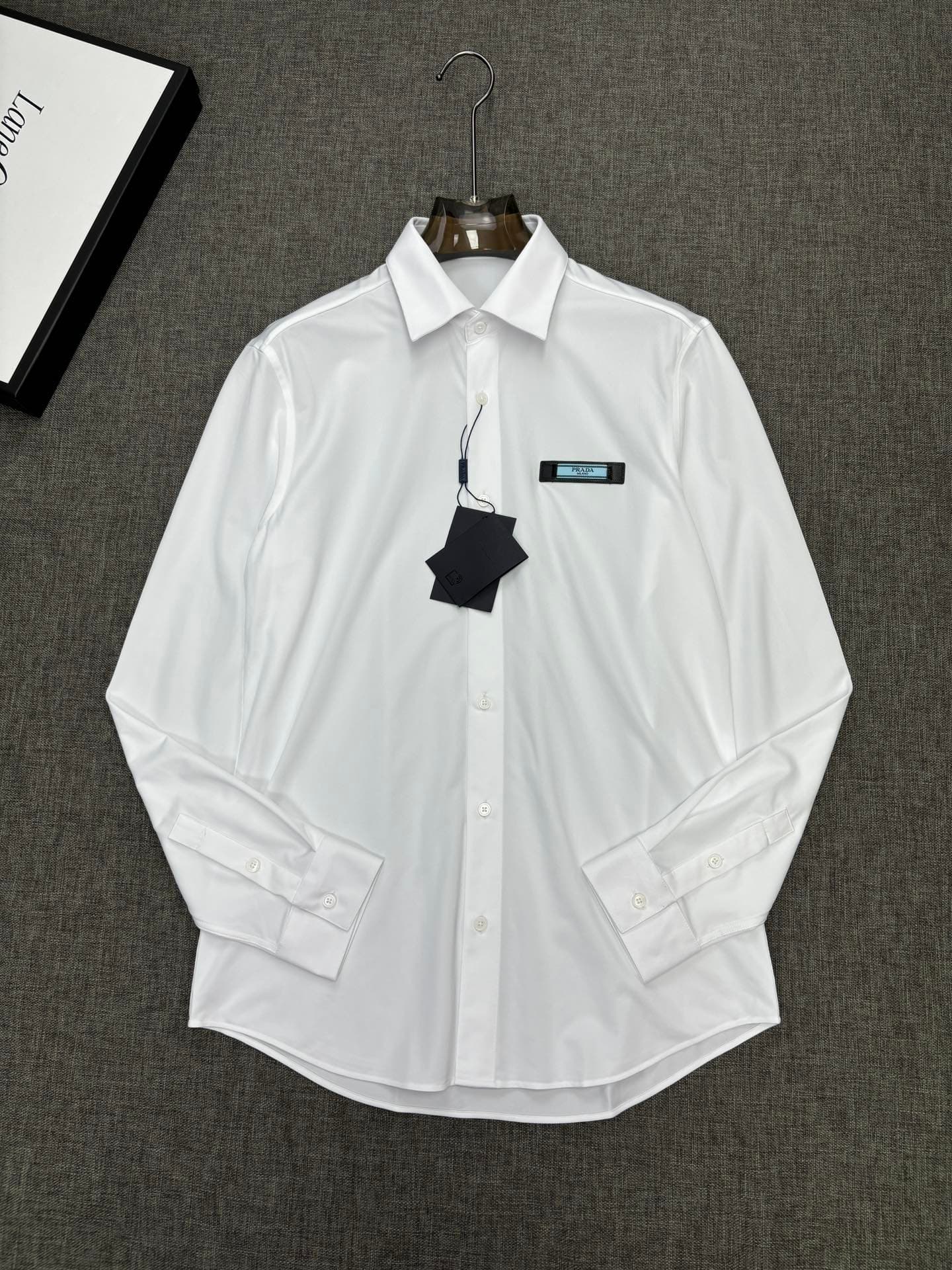 PRADA men's long-sleeved shirt Yupoo Prada Shirts White image 9