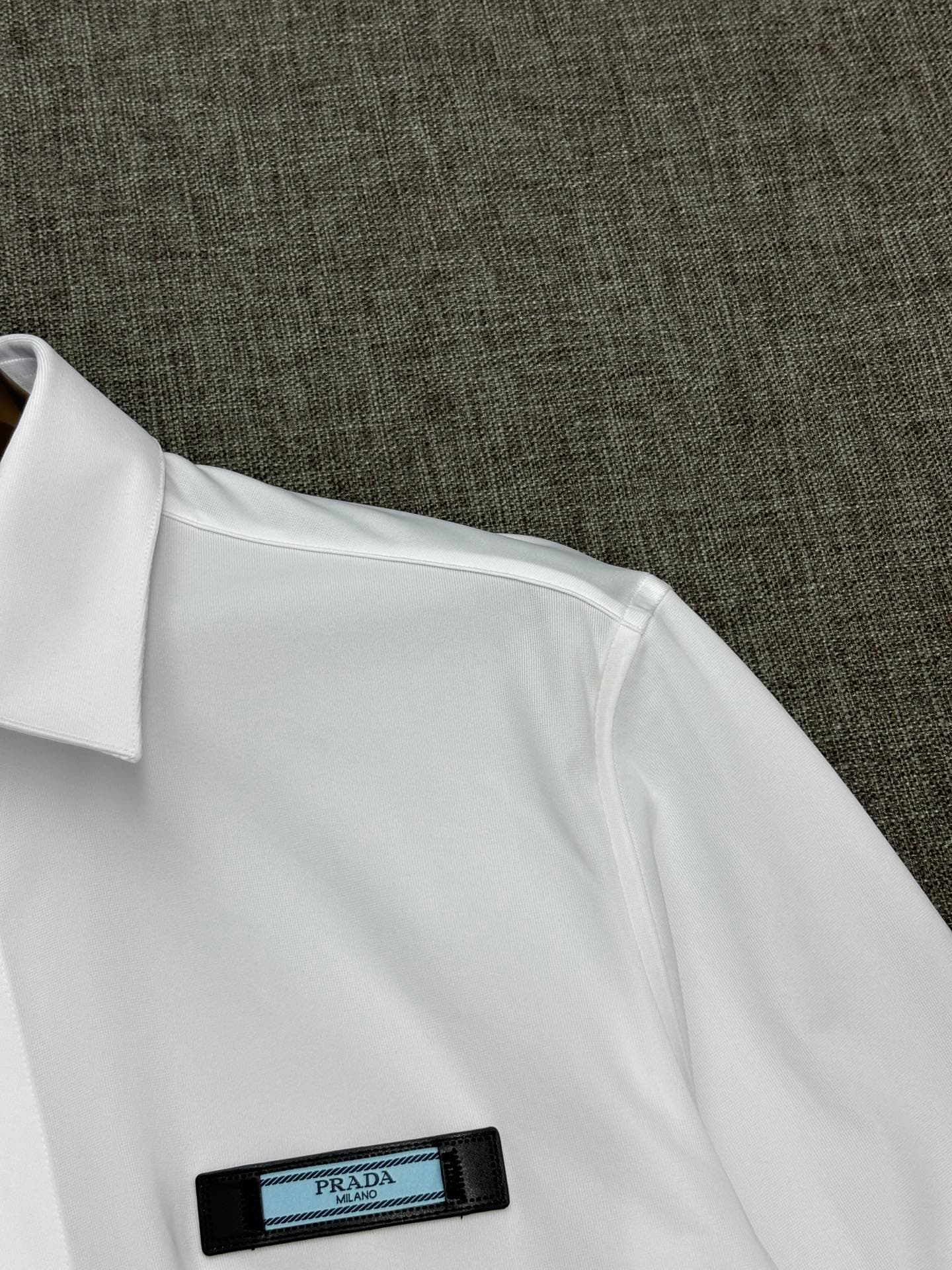 PRADA men's long-sleeved shirt Yupoo Prada Shirts White image 10