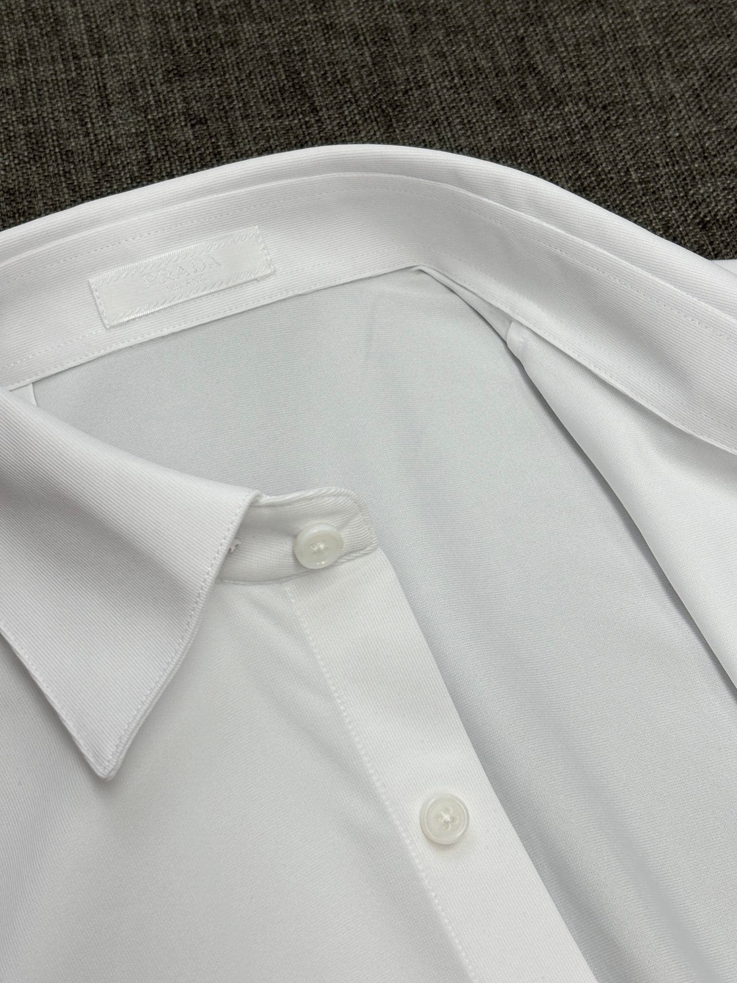 PRADA men's long-sleeved shirt Yupoo Prada Shirts White image 13