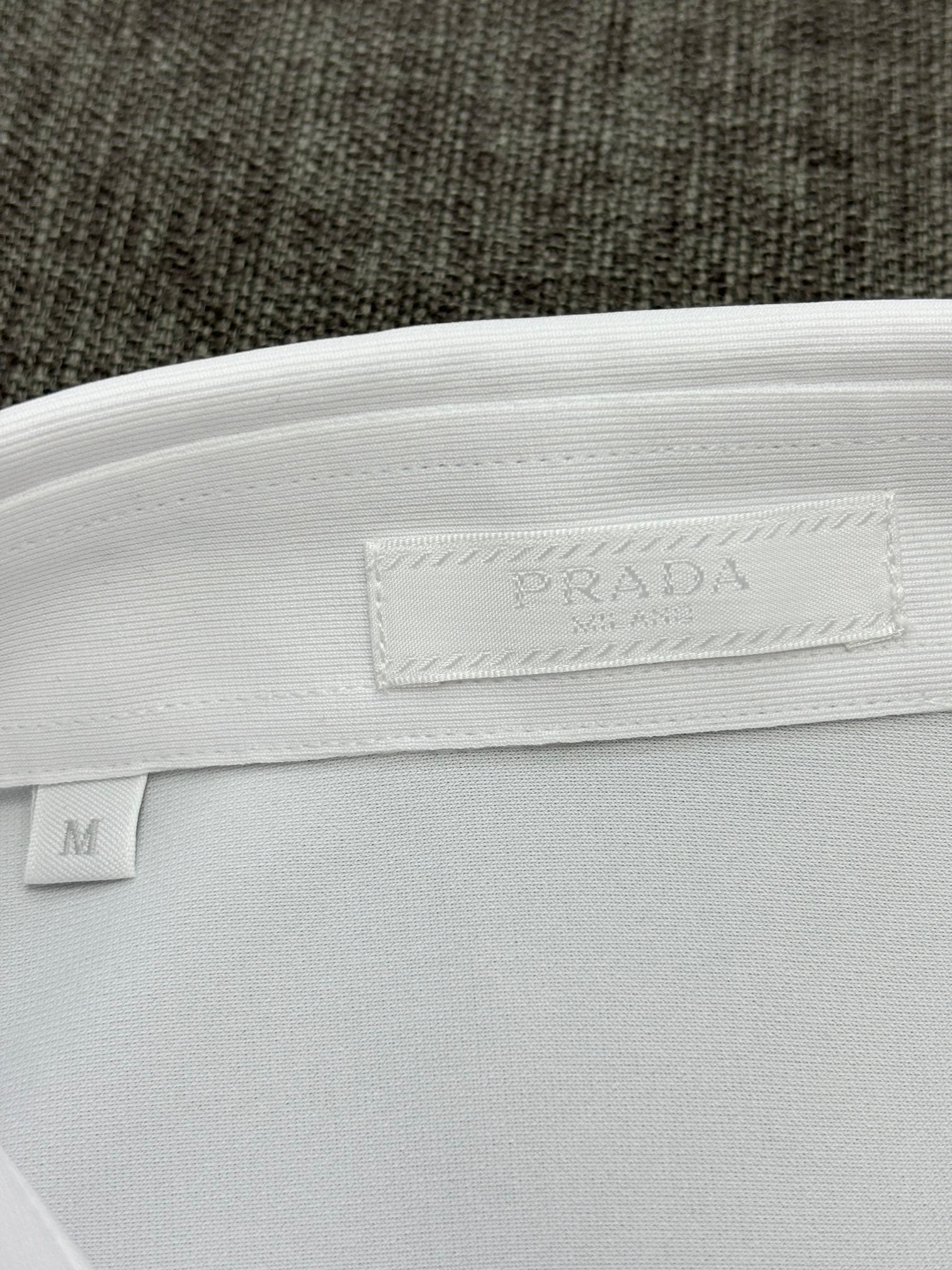 PRADA men's long-sleeved shirt Yupoo Prada Shirts White image 14