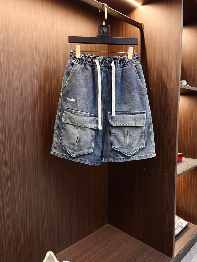 PRADA new style denim shorts Yupoo Prada shorts Dark Blue | Rep Clothing image 2
