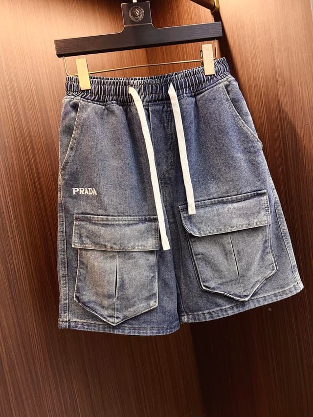 PRADA new style denim shorts Yupoo Prada shorts Dark Blue | Rep Clothing image 3