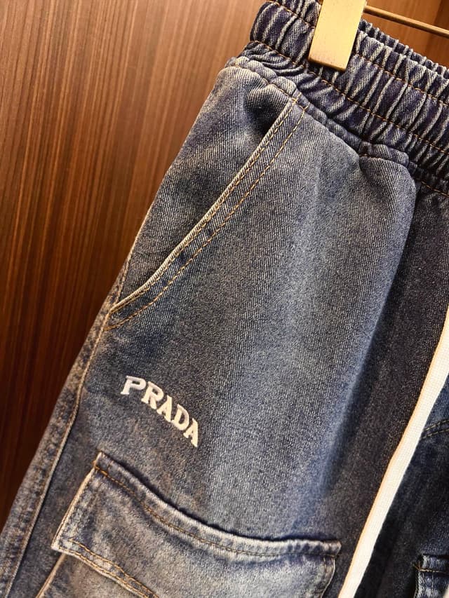 PRADA new style denim shorts Yupoo Prada shorts Dark Blue | Rep Clothing image 4