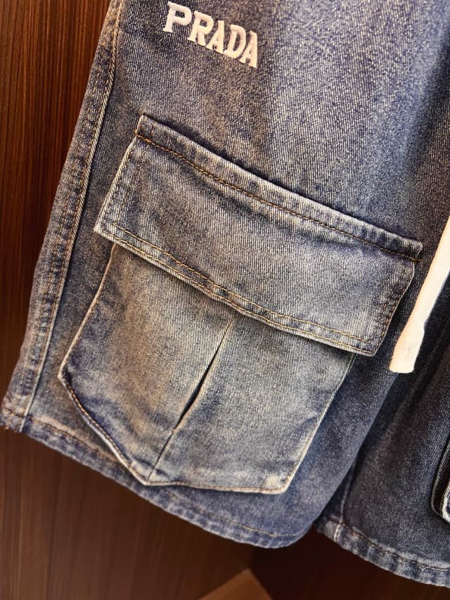 PRADA new style denim shorts Yupoo Prada shorts Dark Blue | Rep Clothing image 6