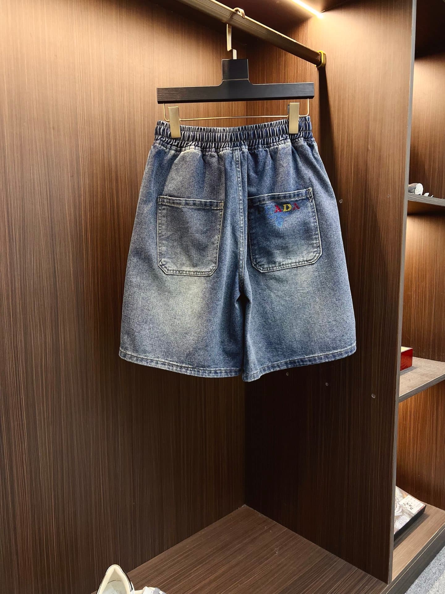 PRADA new style denim shorts Yupoo Prada shorts Dark Blue image 8