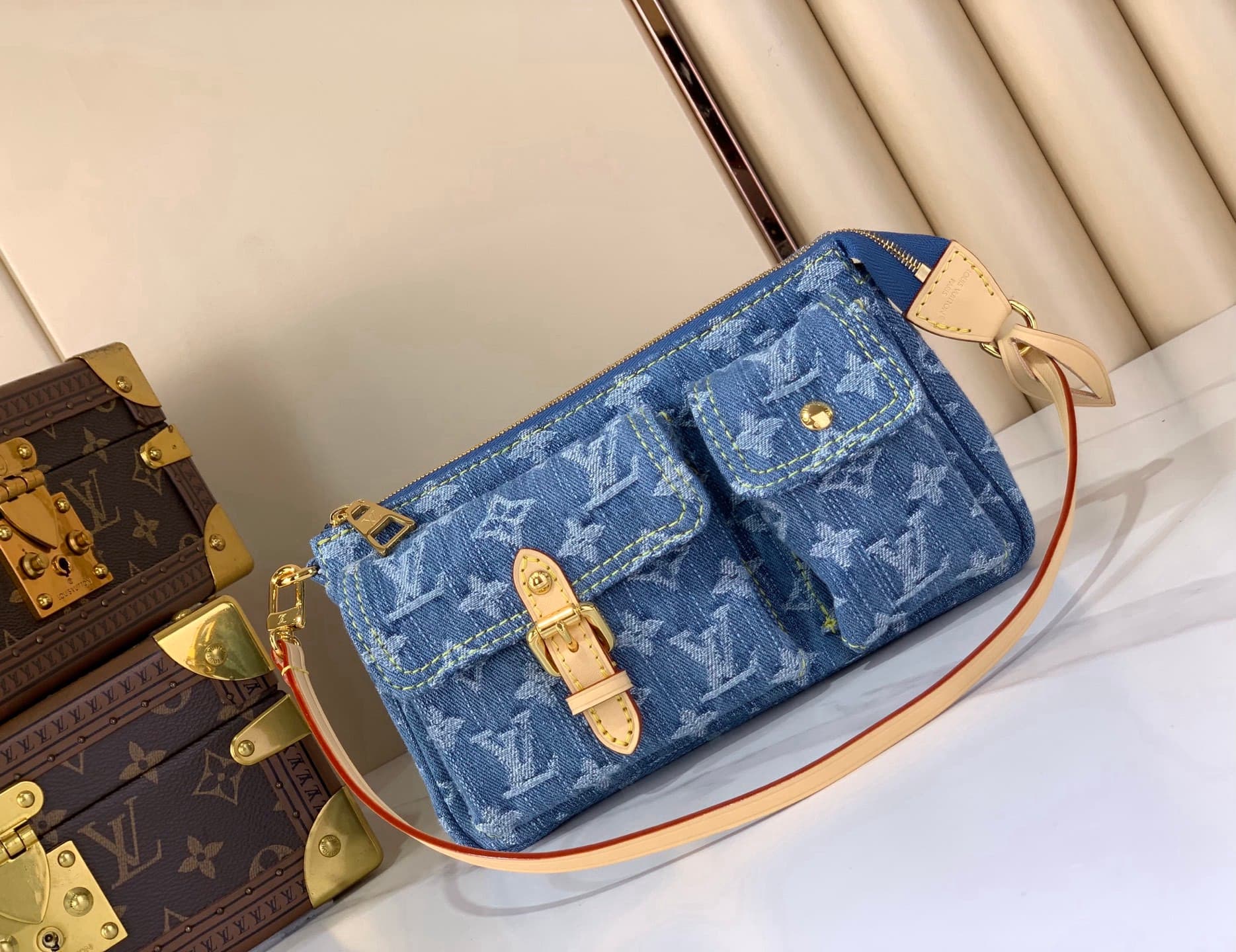 Pochette Accessories Cargo Rep Bag Yupoo Blue Denim M27602 23.5cm image 2