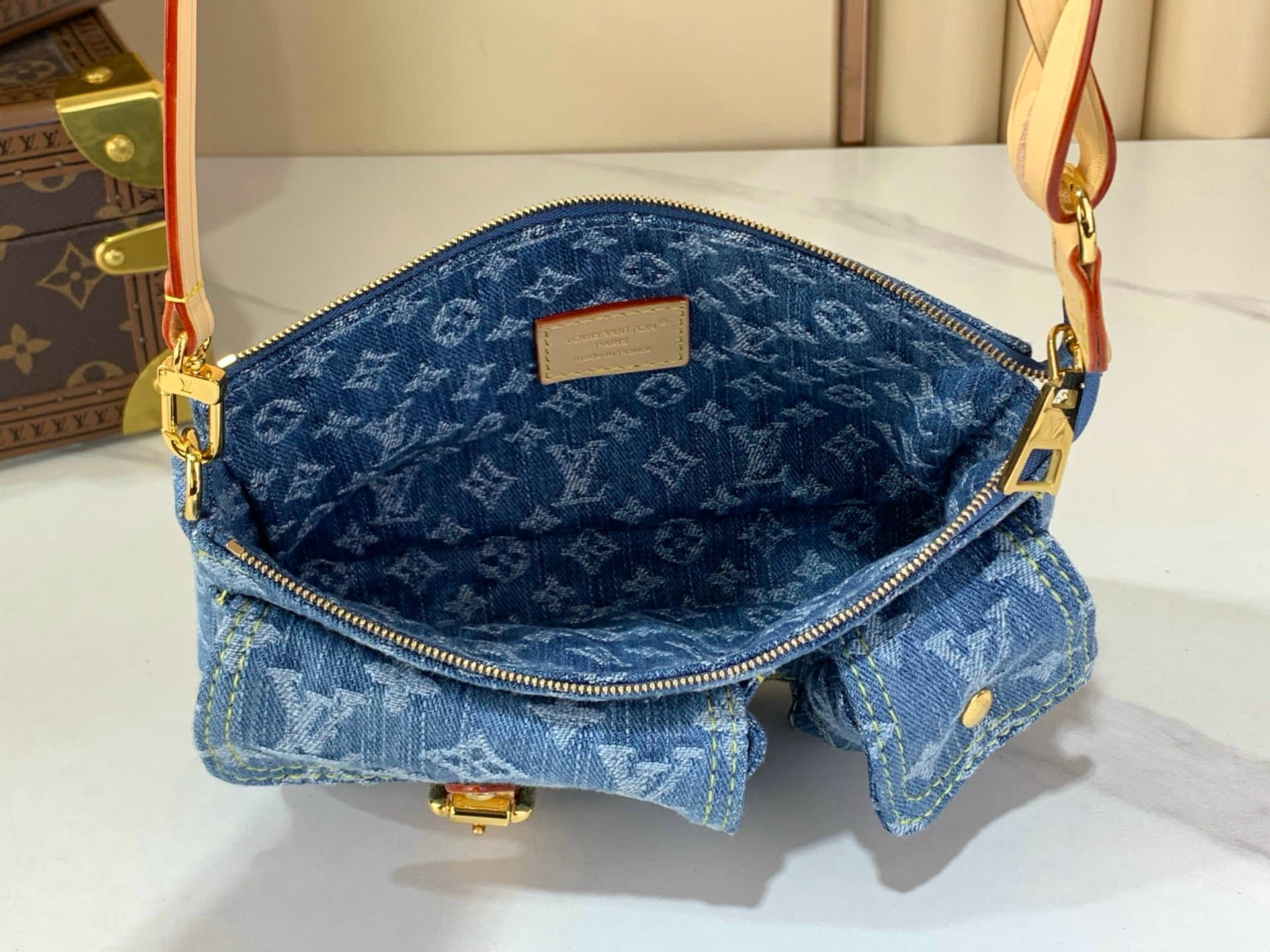 Pochette Accessories Cargo Rep Bag Yupoo Blue Denim M27602 23.5cm image 6