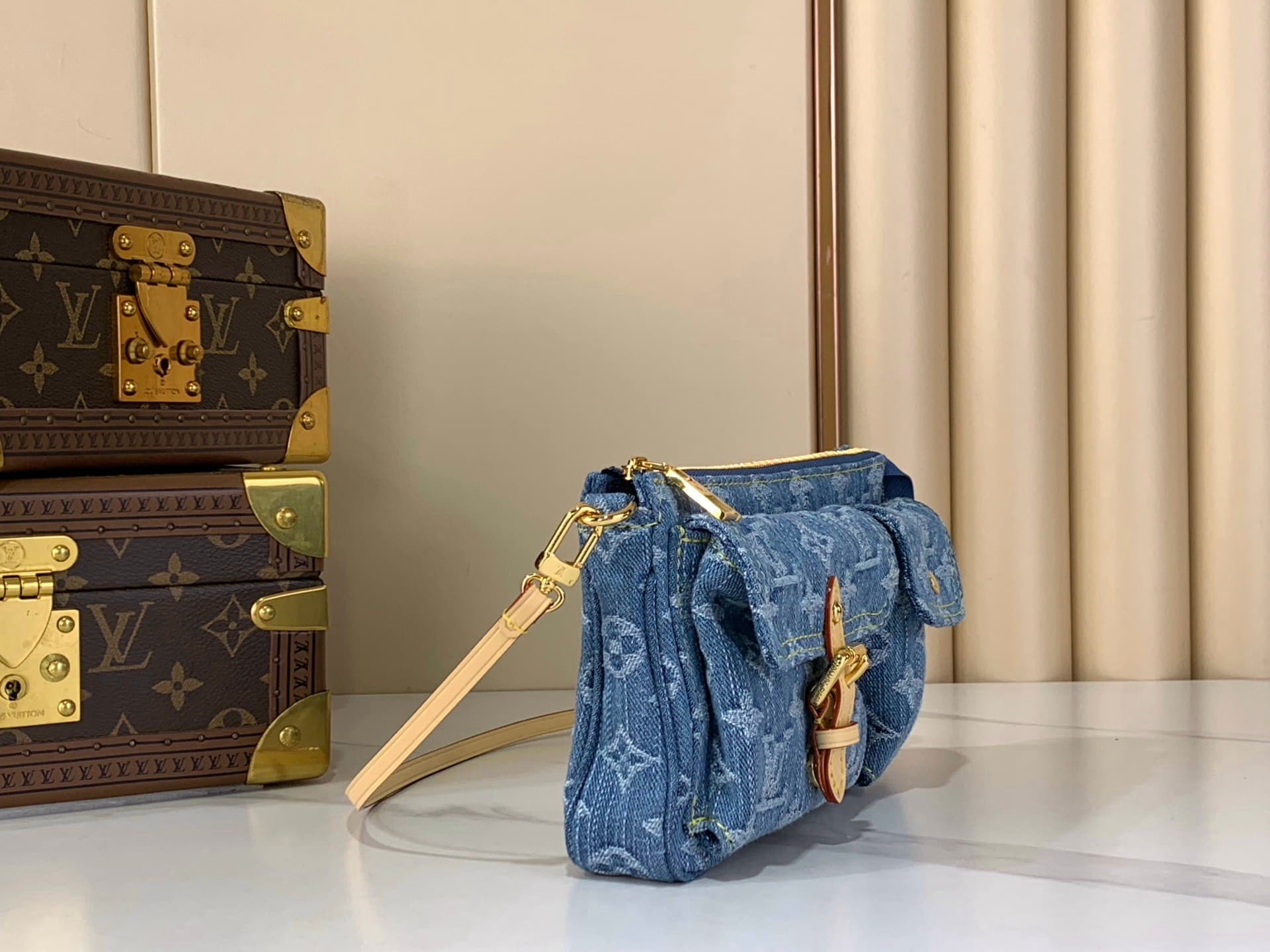 Pochette Accessories Cargo Rep Bag Yupoo Blue Denim M27602 23.5cm image 7