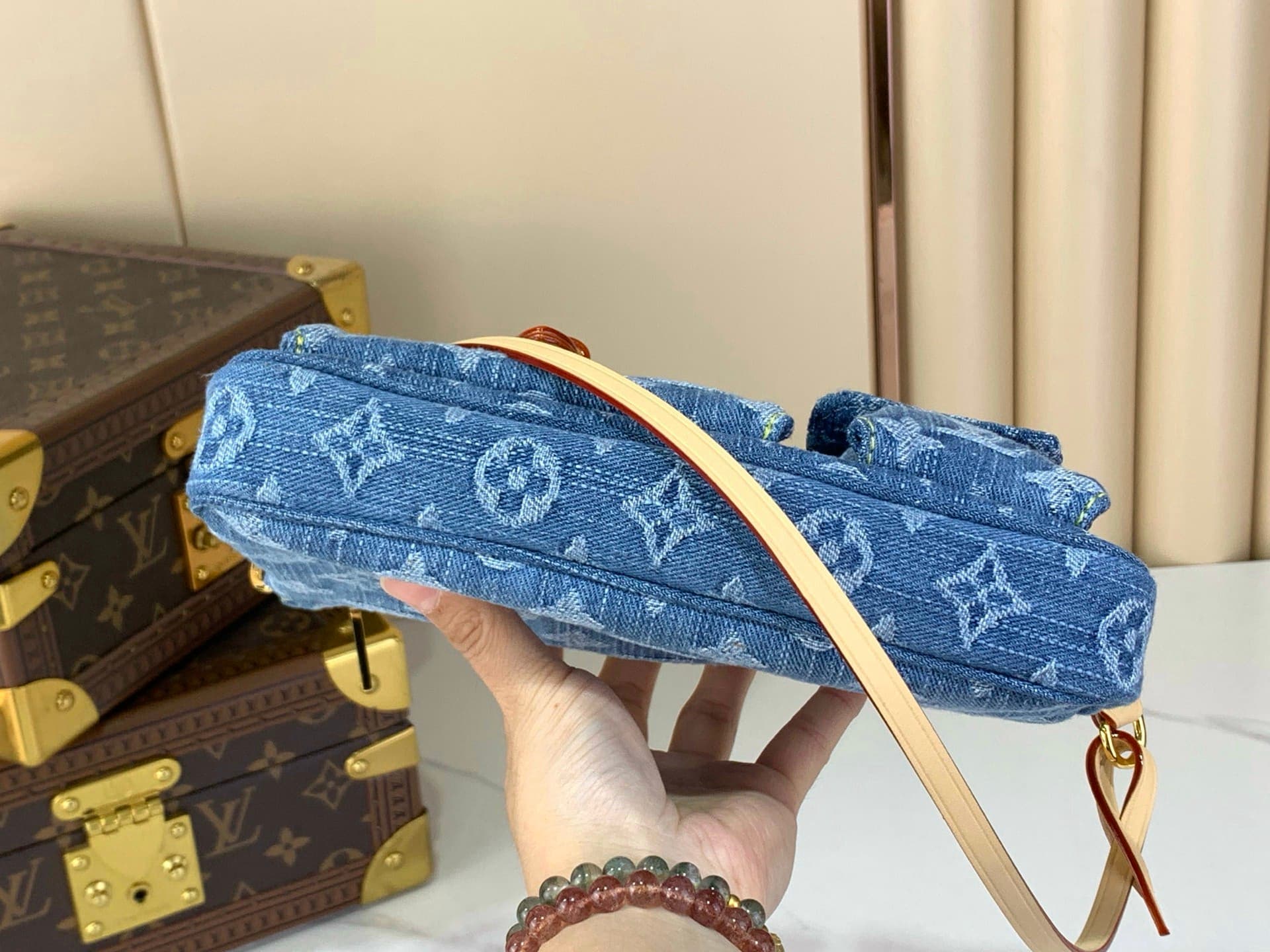 Pochette Accessories Cargo Rep Bag Yupoo Blue Denim M27602 23.5cm image 9