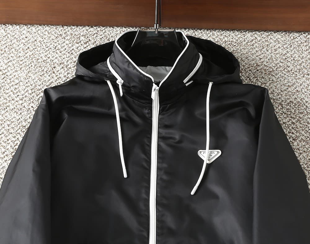 Prada 2025 Collection Hooded Casual Yupoo Jacket Prada Black image 3