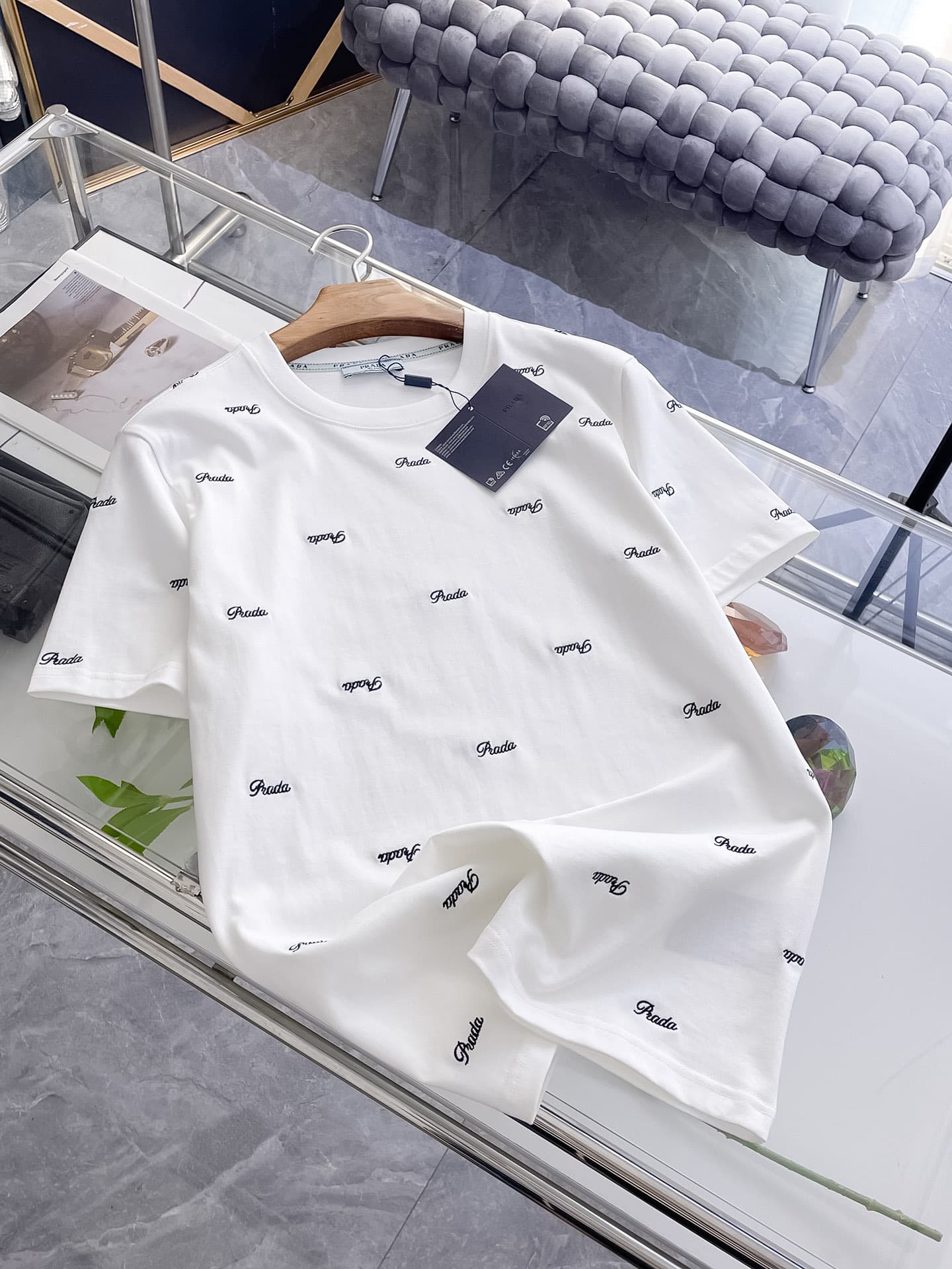 Prada New Men's Casual Short-Sleeved Yupoo Prada Shirt 