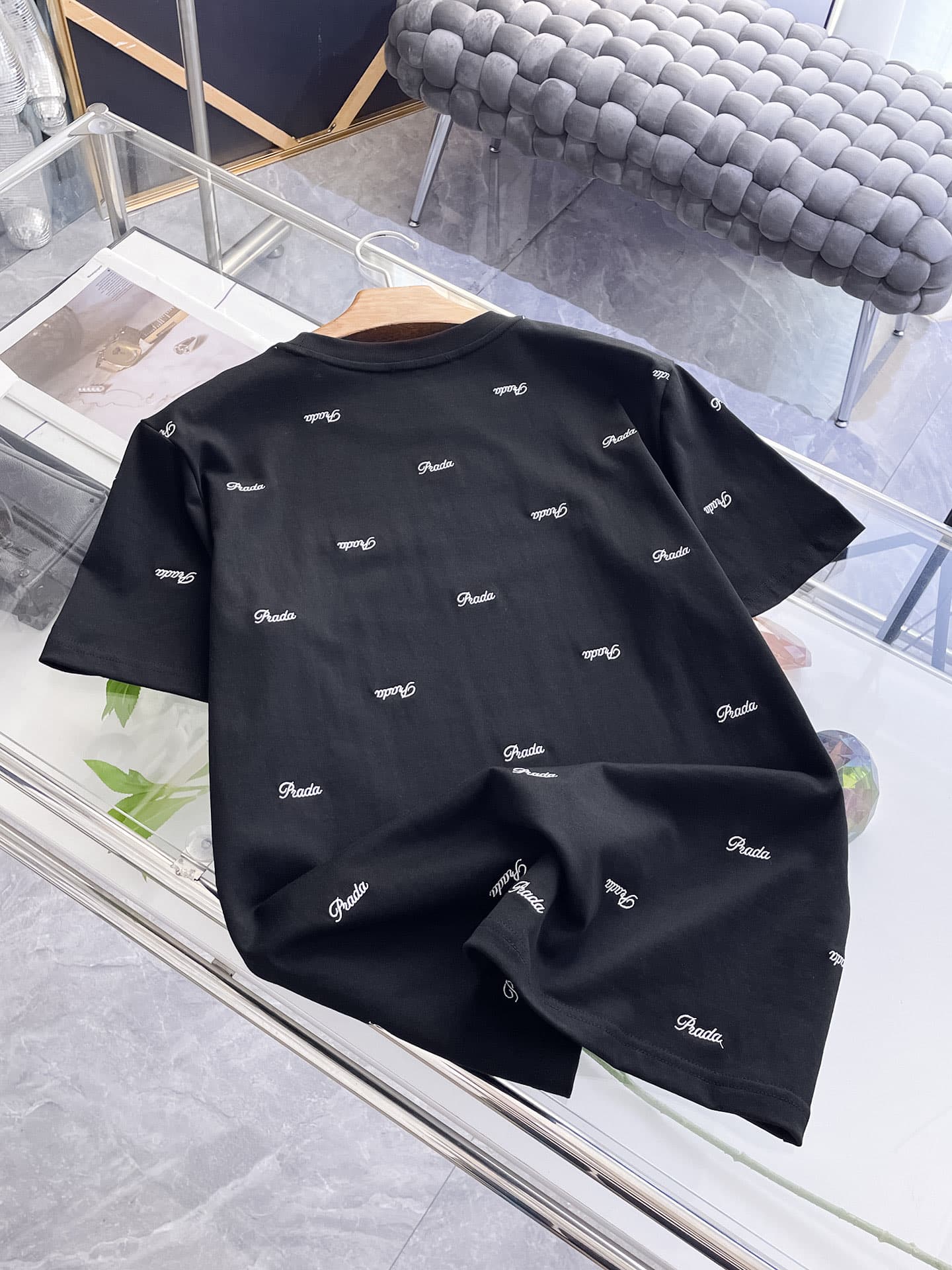 Prada New Men's Casual Short-Sleeved Yupoo Prada Shirt Black image 2