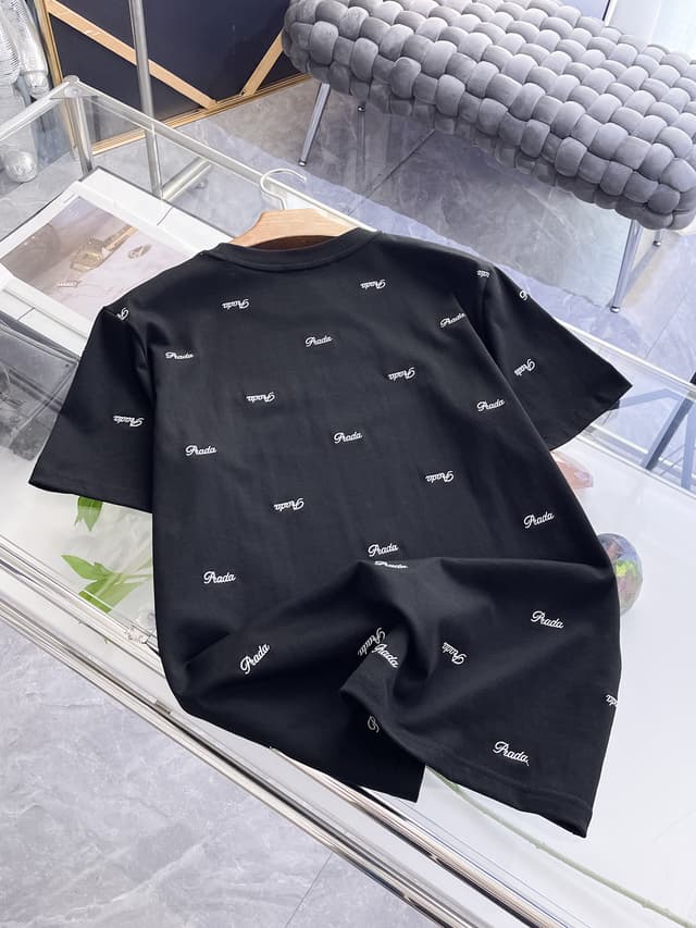 Prada New Men's Casual Short-Sleeved Yupoo Prada Shirt Black | Rep Clothing image 2