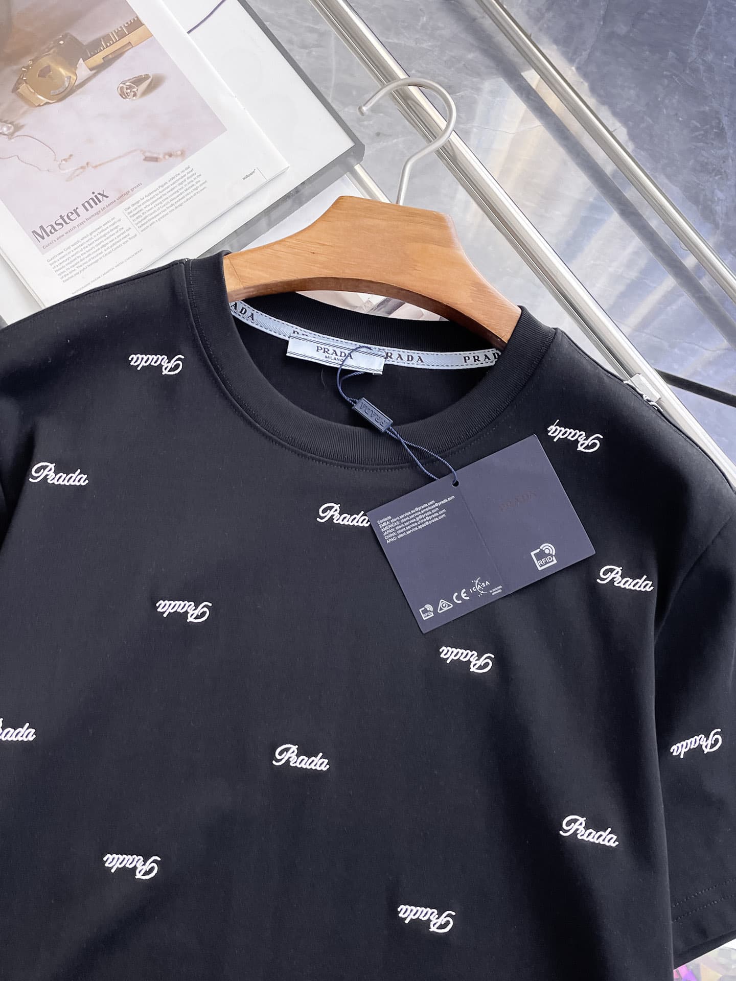 Prada New Men's Casual Short-Sleeved Yupoo Prada Shirt Black image 3