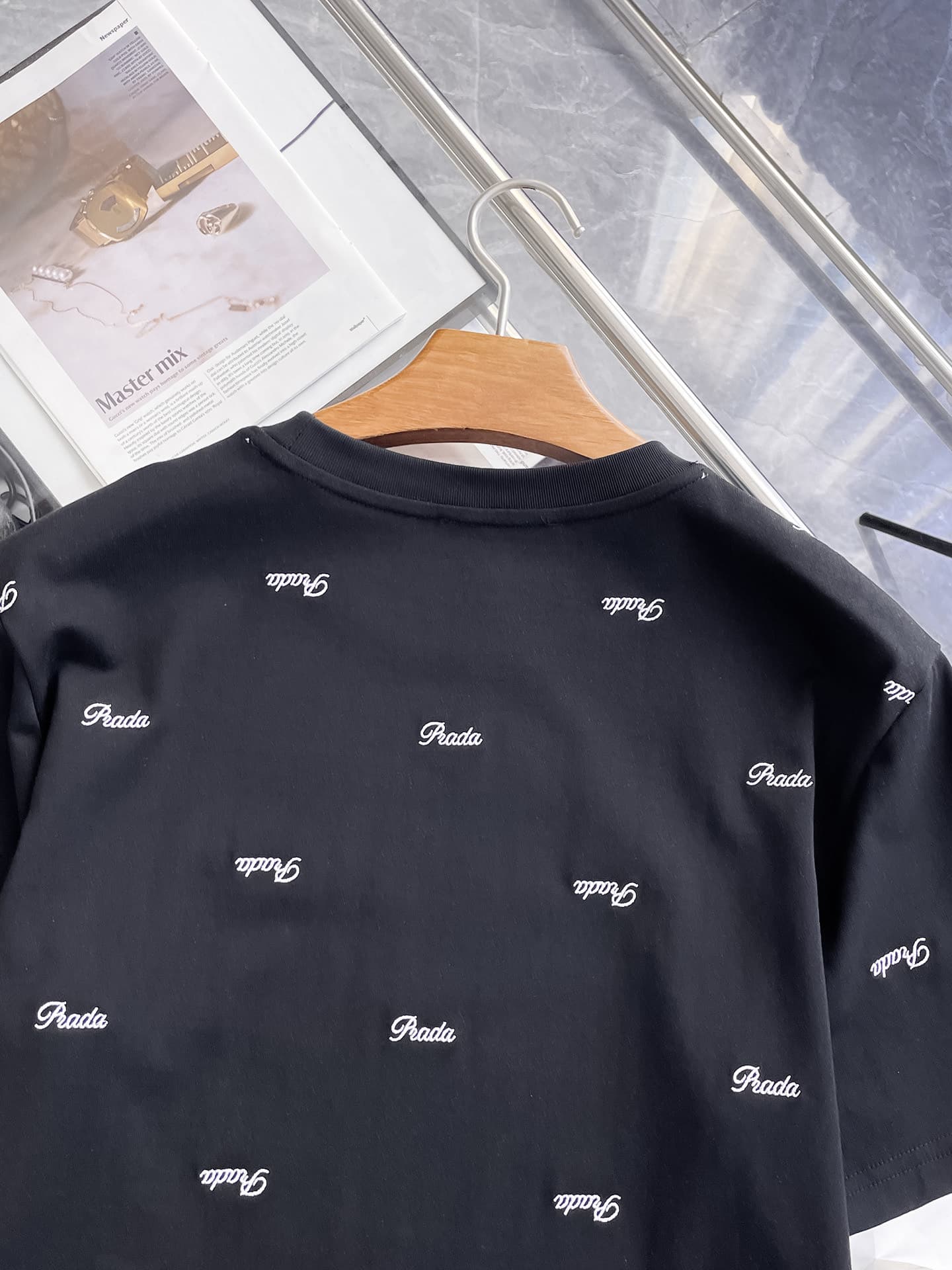 Prada New Men's Casual Short-Sleeved Yupoo Prada Shirt Black image 5