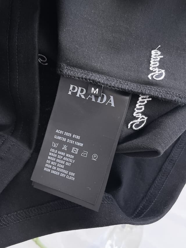 Prada New Men's Casual Short-Sleeved Yupoo Prada Shirt Black | Rep Clothing image 8