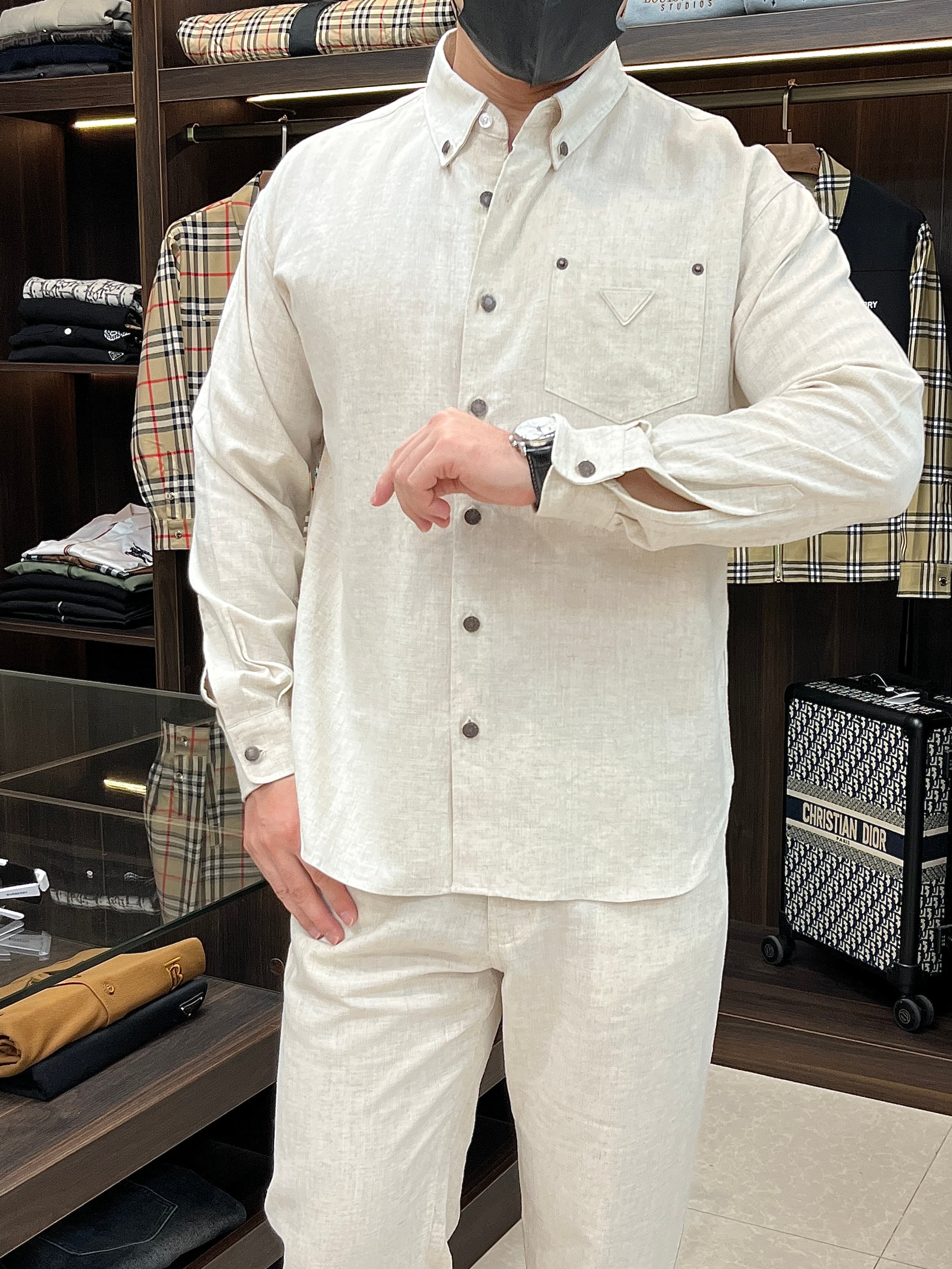Prada new white shirt and Pants set Yupoo Prada Clothing image 6