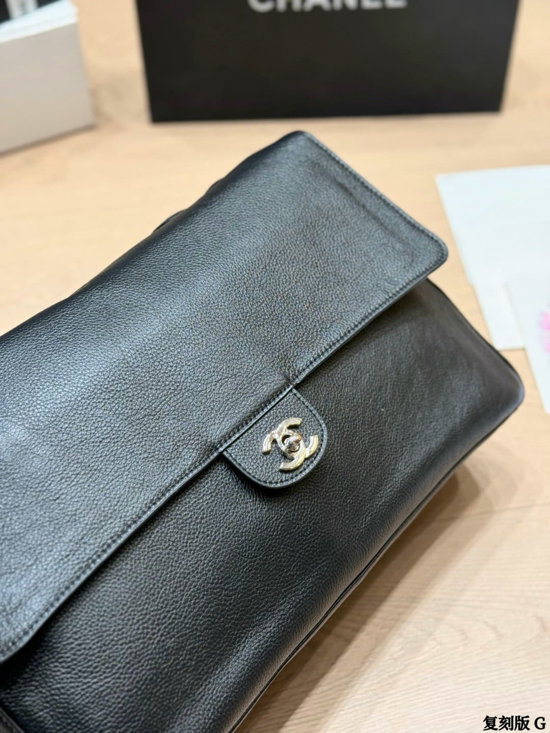 Rep Bag Chanel 26S Maxi Flap Bag – Black Silver image 5