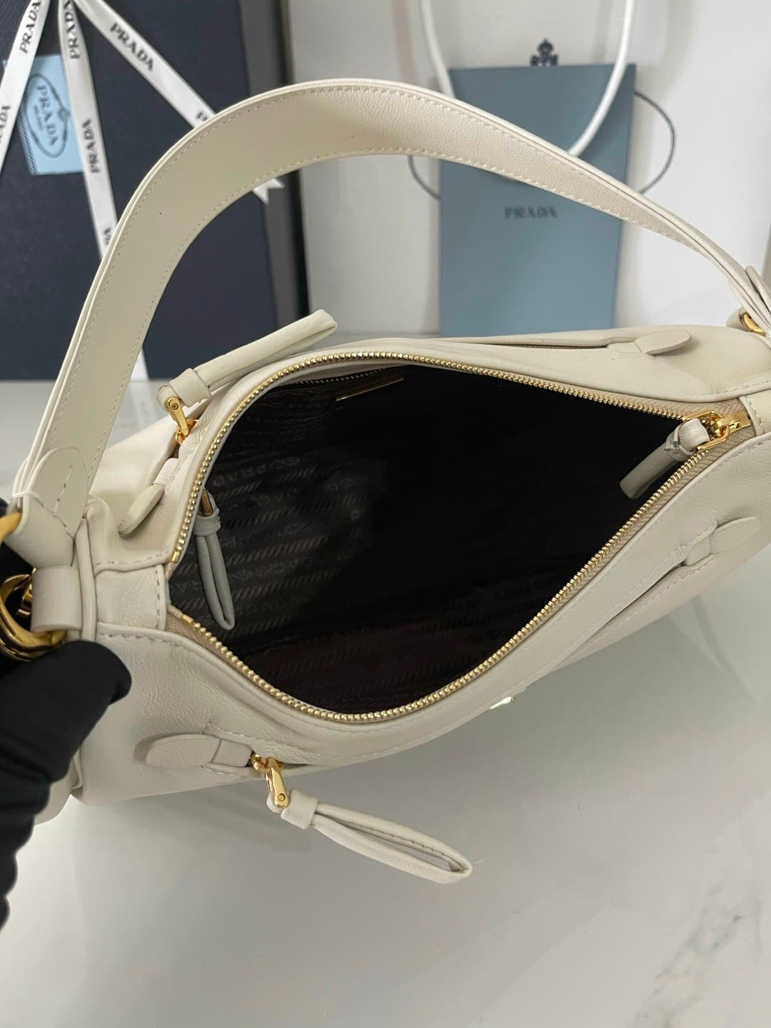 Rep Bag Prada 1BC296 Hobo Bag – White image 8